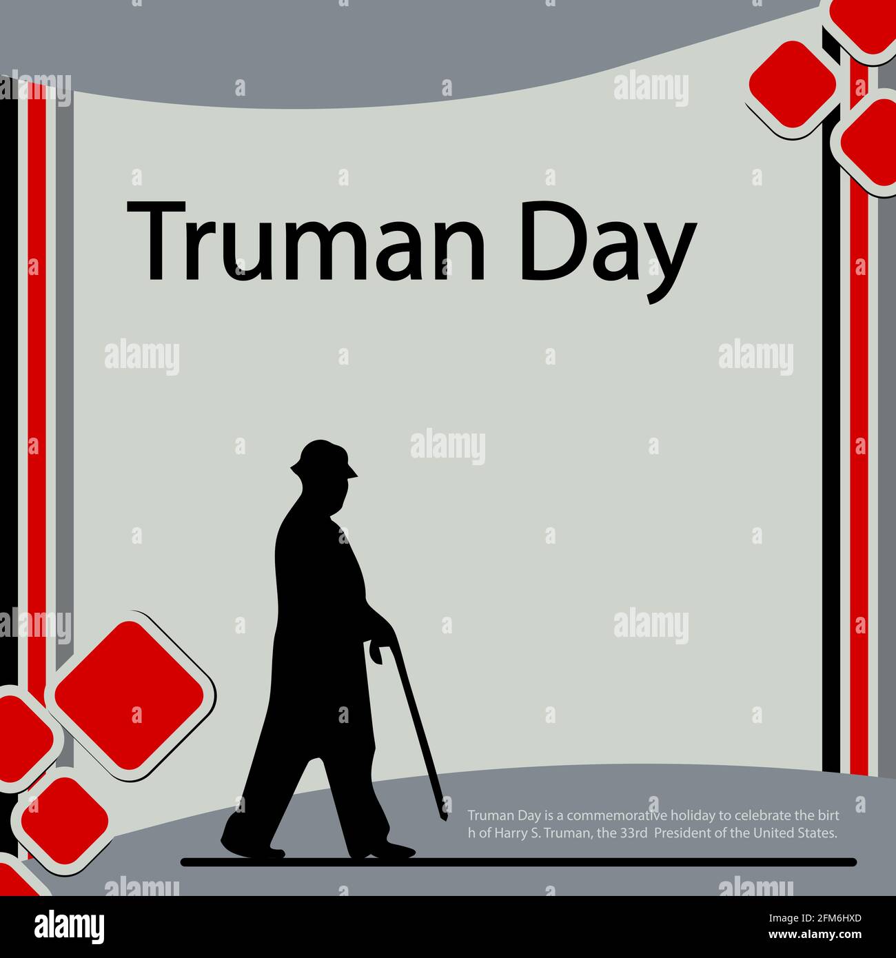 Truman Day è una festa commemorativa per celebrare la nascita di Harry S. Truman, il 33 ° presidente degli Stati Uniti. Illustrazione Vettoriale