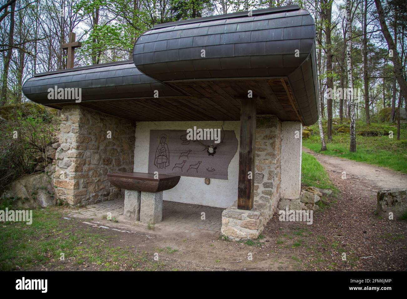 Hubertuskapelle, una cappella nel Blockheide, Gmünd, Waldviertel, Austria Foto Stock
