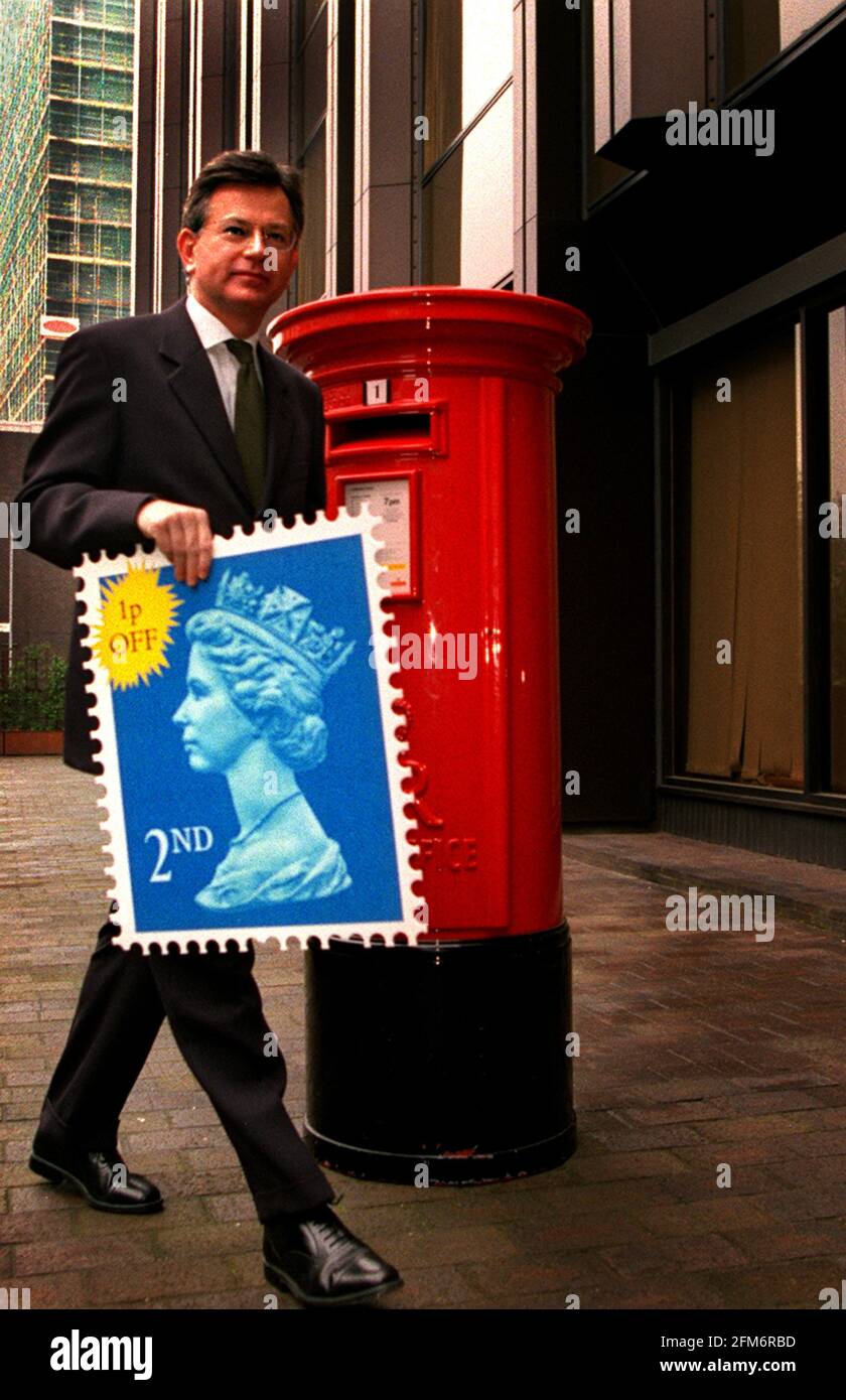 Timbro di seconda classe con sconto aprile 1999 timbro scontato con 1p spento Foto Stock