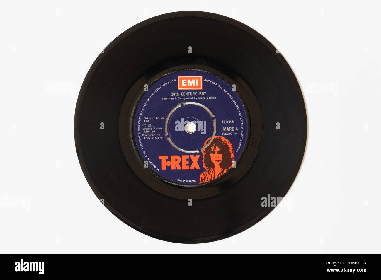 T-Rex Marc Bolan - 20 ° secolo Boy vinile singolo Foto Stock