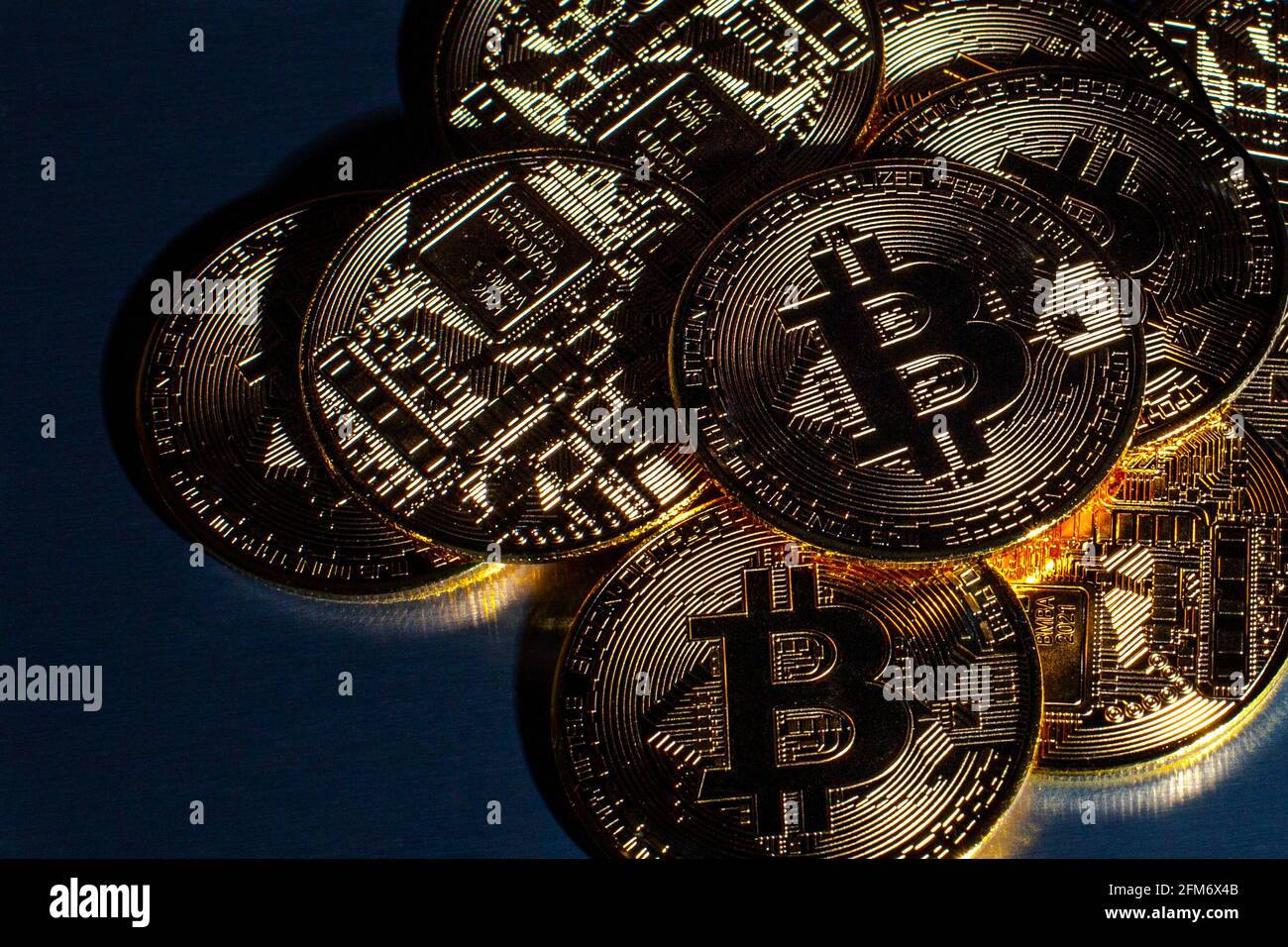 Gettoni bitcoin criptovalenti Foto Stock