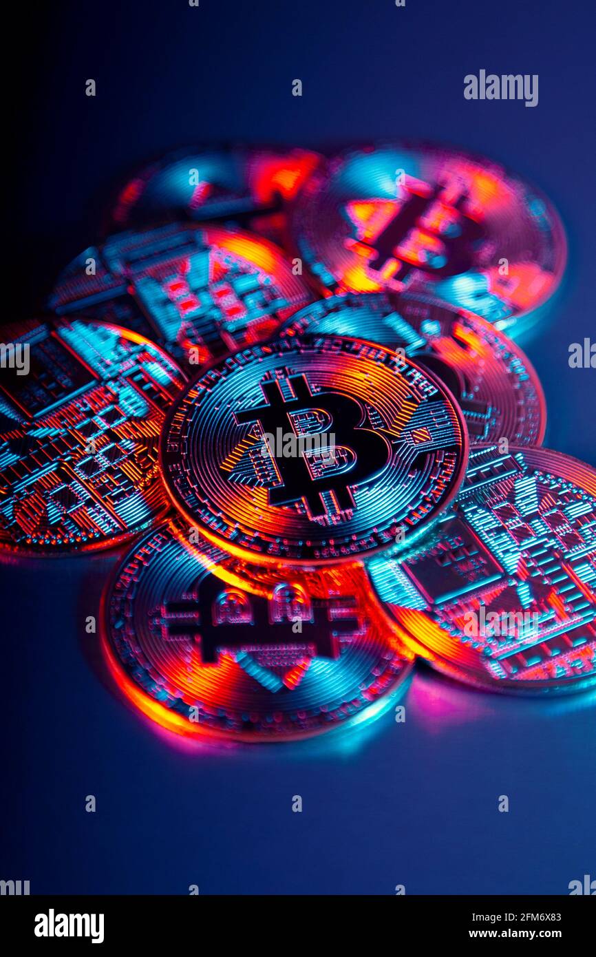 Gettoni bitcoin criptovalenti Foto Stock