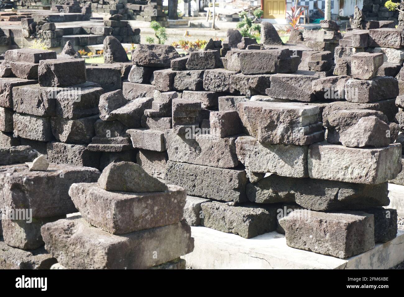 Simping pietra tempio rovine. Il Tempio di Simping è la tomba di Raden Wijaya, il re di Majapahit Foto Stock