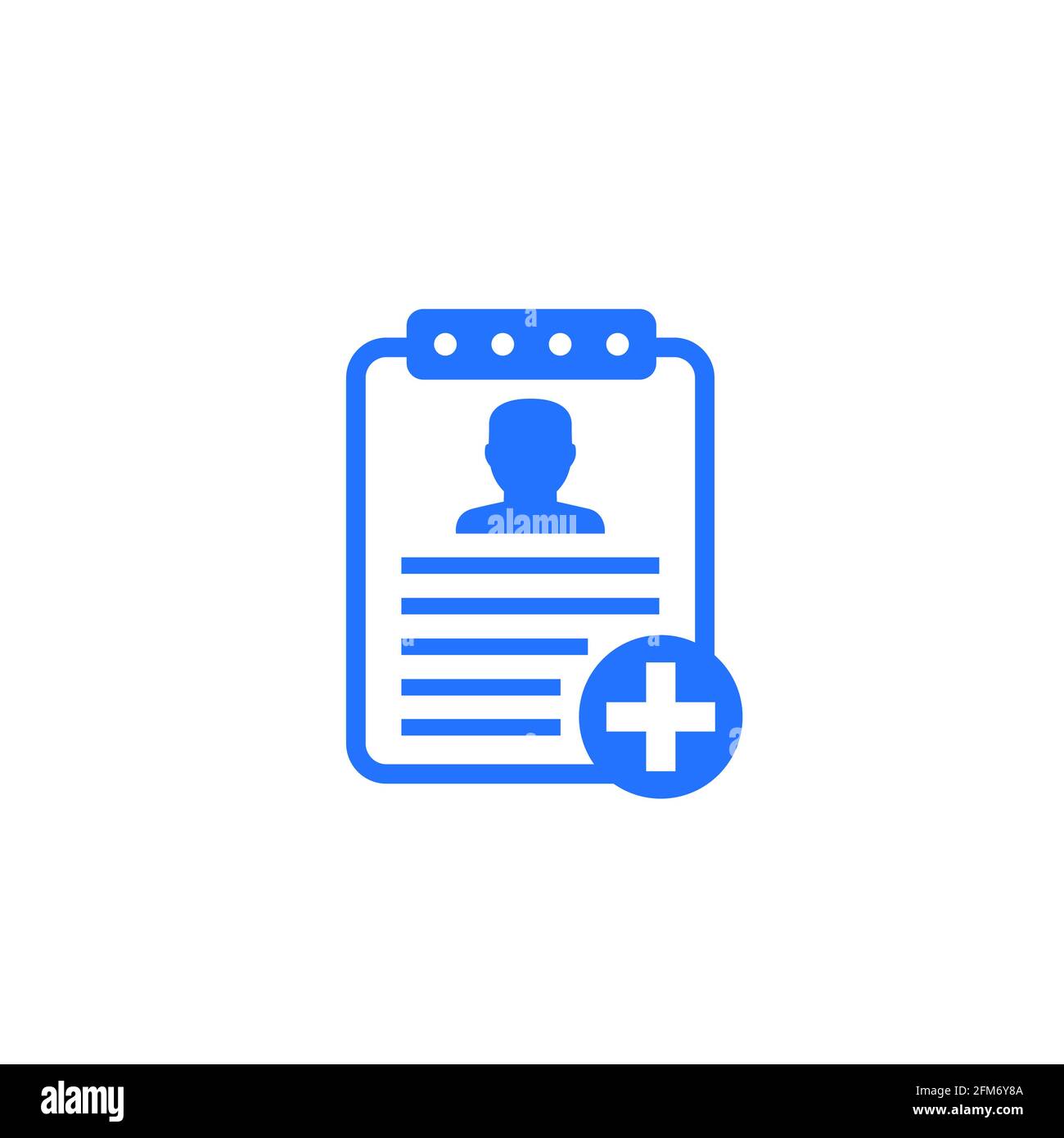 anamnesi, icona dei dati paziente bianca Illustrazione Vettoriale