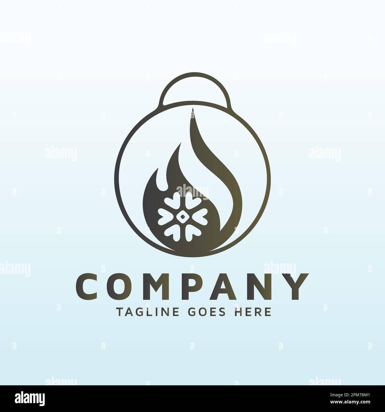 riscaldamento e aria condizionata logo design con icona palestra Illustrazione Vettoriale