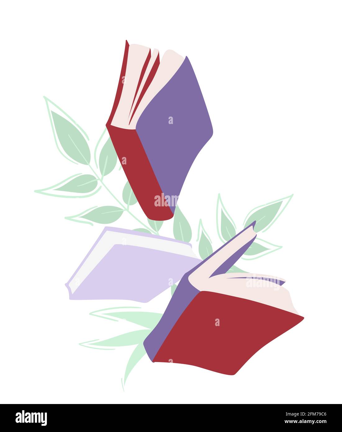 Modello banner volanti libri. Sfondo vettoriale minimalista con texture per una libreria. Poster per la formazione, volantino, pubblicità. Progettazione di Web di conoscenza Illustrazione Vettoriale