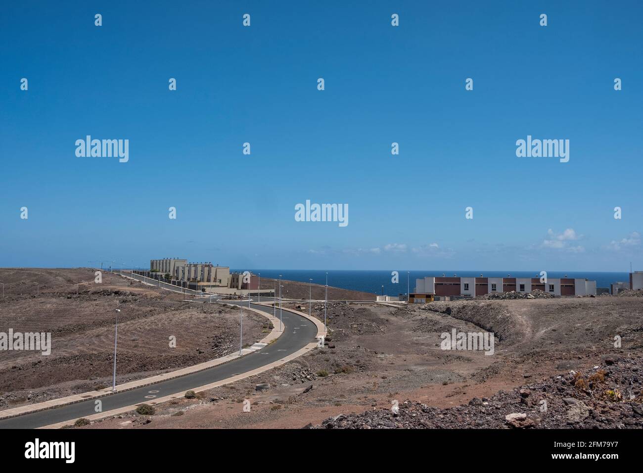 Gran Canaria, eine spanische Kanarische Insel vor der Nordwestküste von Afrika. Geldanlage-Neubausiedlung an der Westküste. Foto Stock