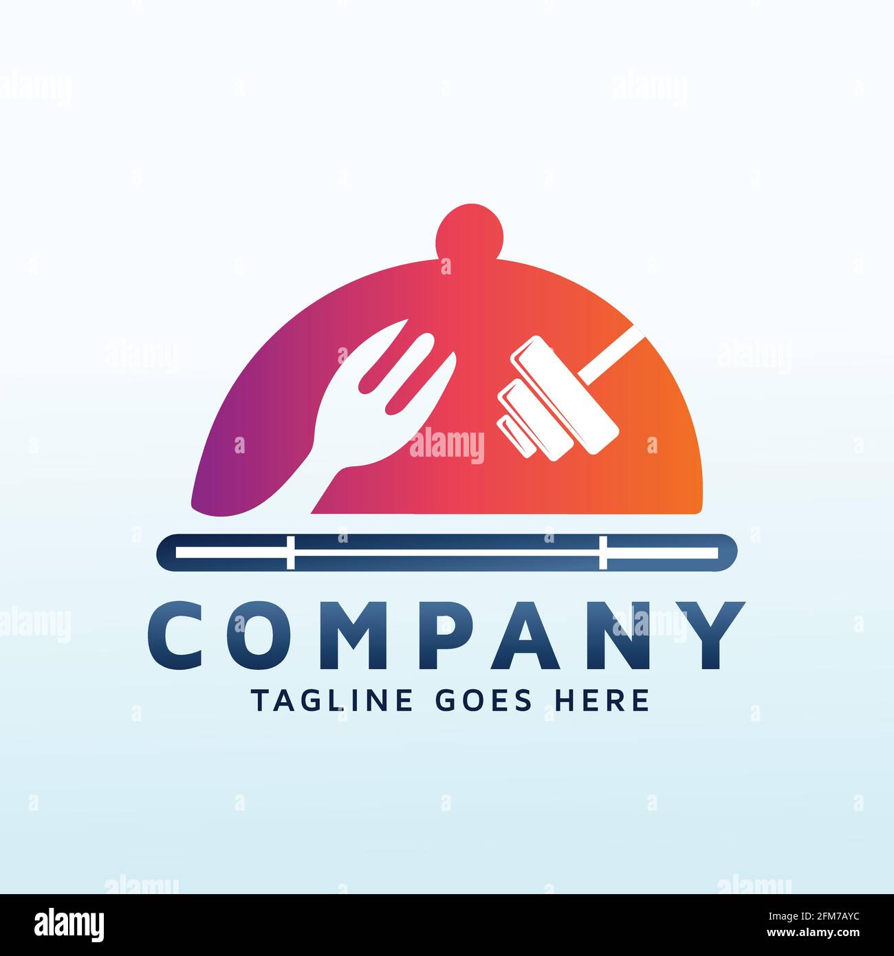 logo di consegna degli alimenti con icona fitness Illustrazione Vettoriale