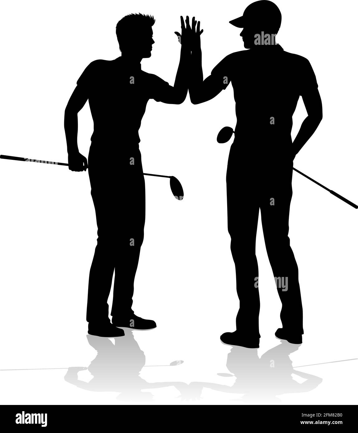 Giocatore di golf Golf Sport persone in Silhouette Illustrazione Vettoriale