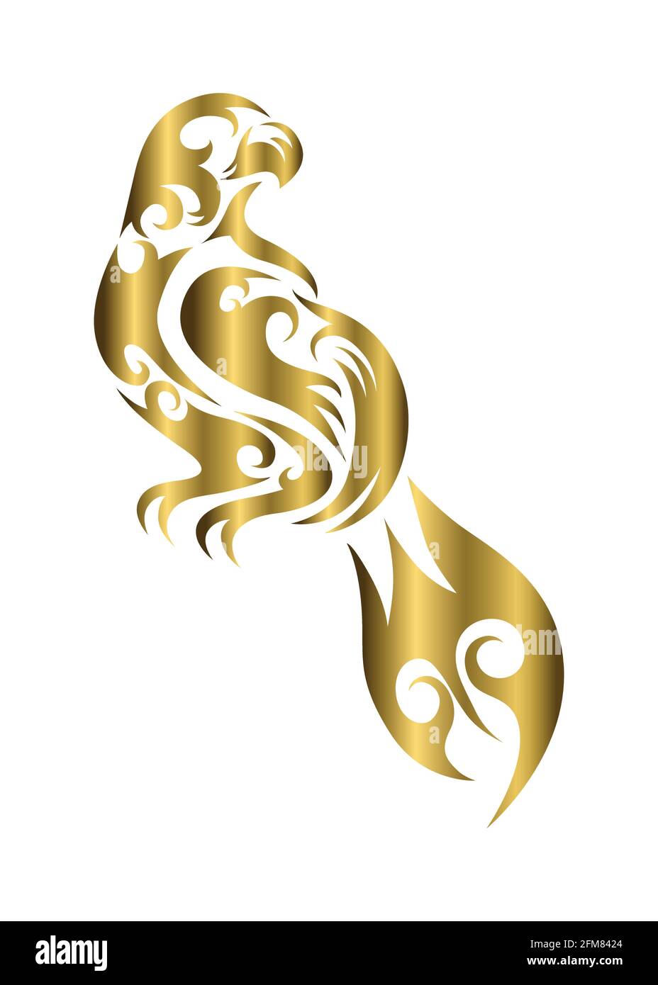 Vettore line art di aquila che è appeso su un filiale Illustrazione Vettoriale