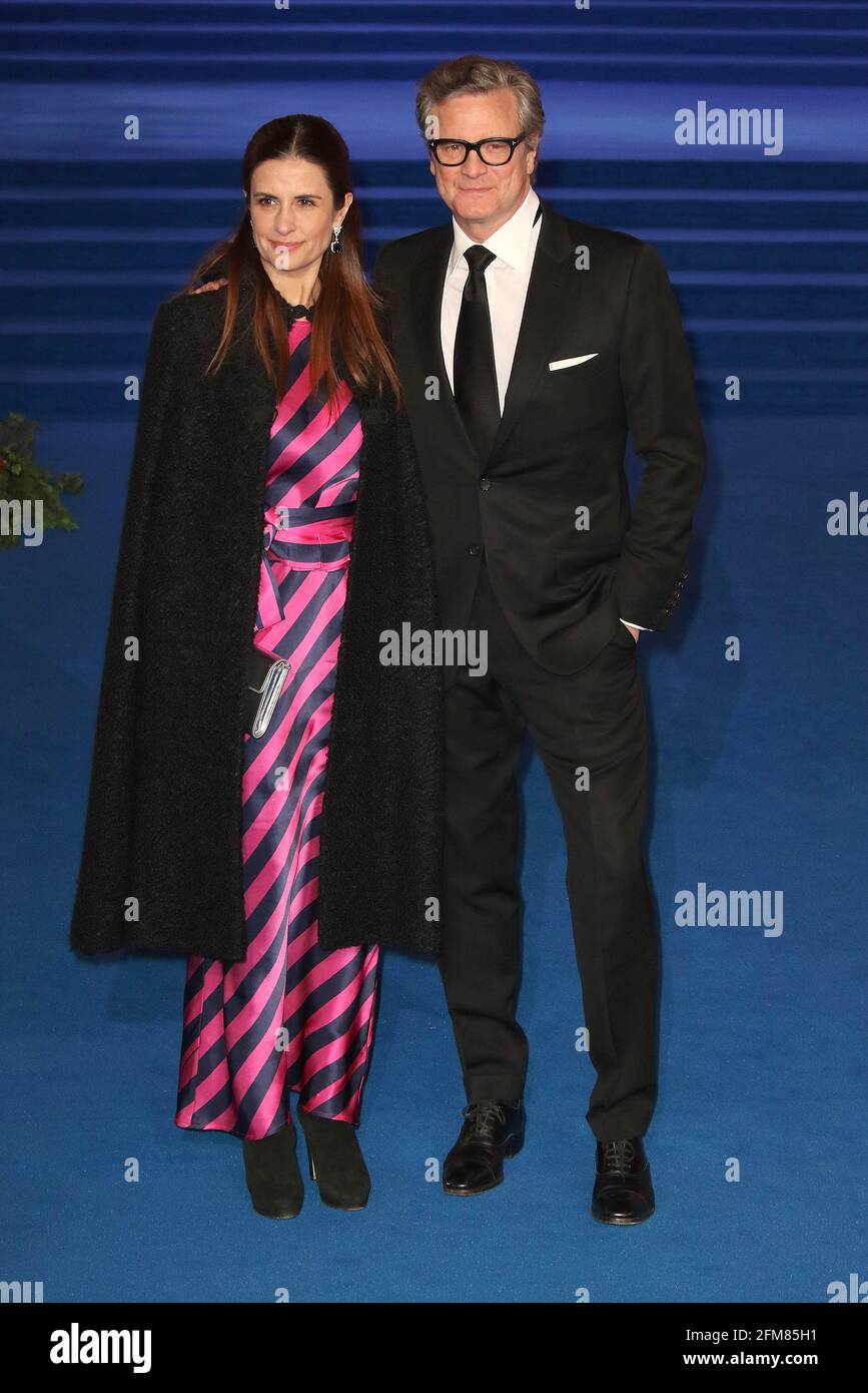 12 dicembre 2018 - Londra, Inghilterra, Regno Unito - Mary Poppins ritorna prima europea Spettacoli fotografici: Colin Firth, Livia Firth Foto Stock