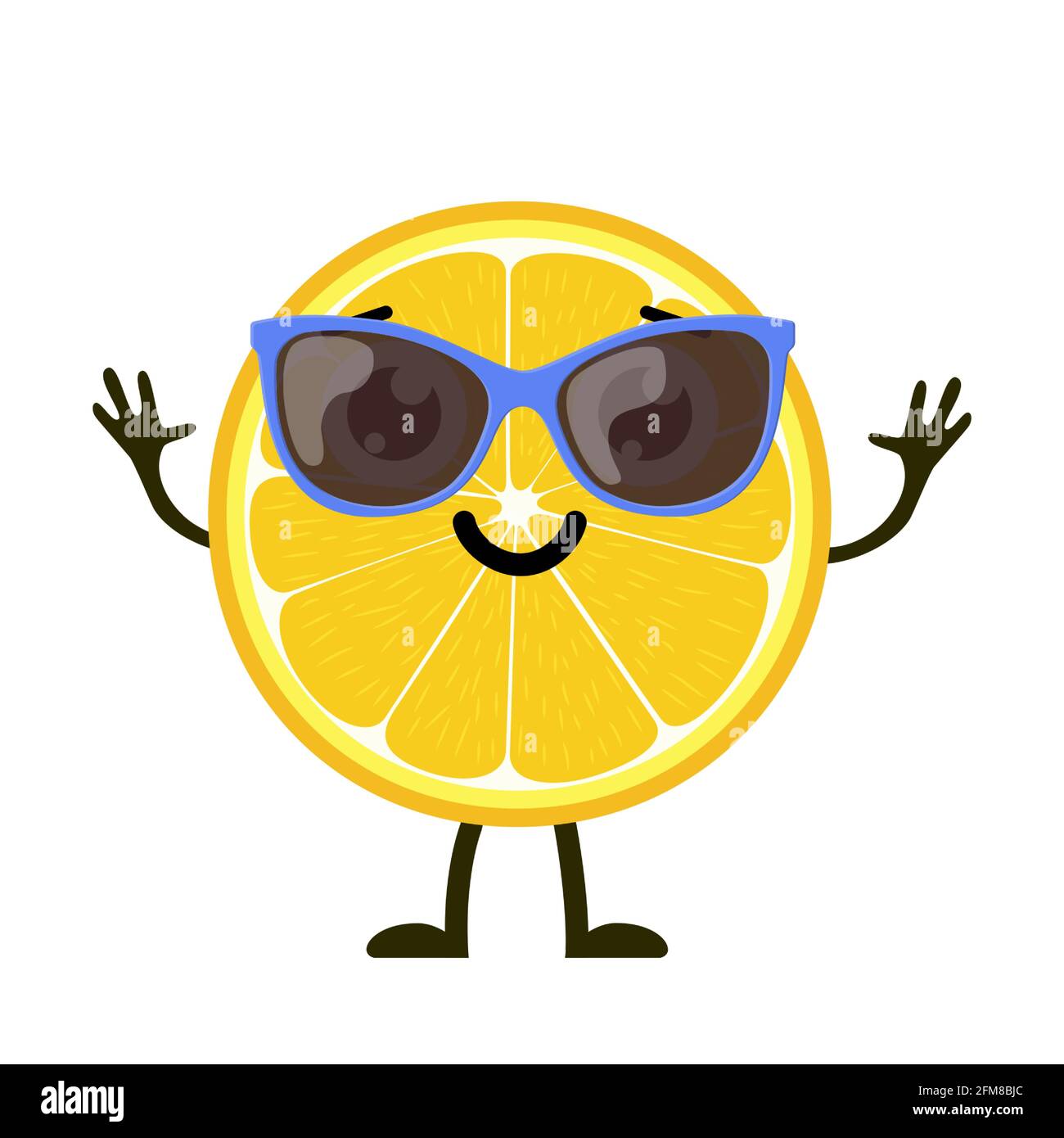 Carino e divertente carattere limone Illustrazione Vettoriale