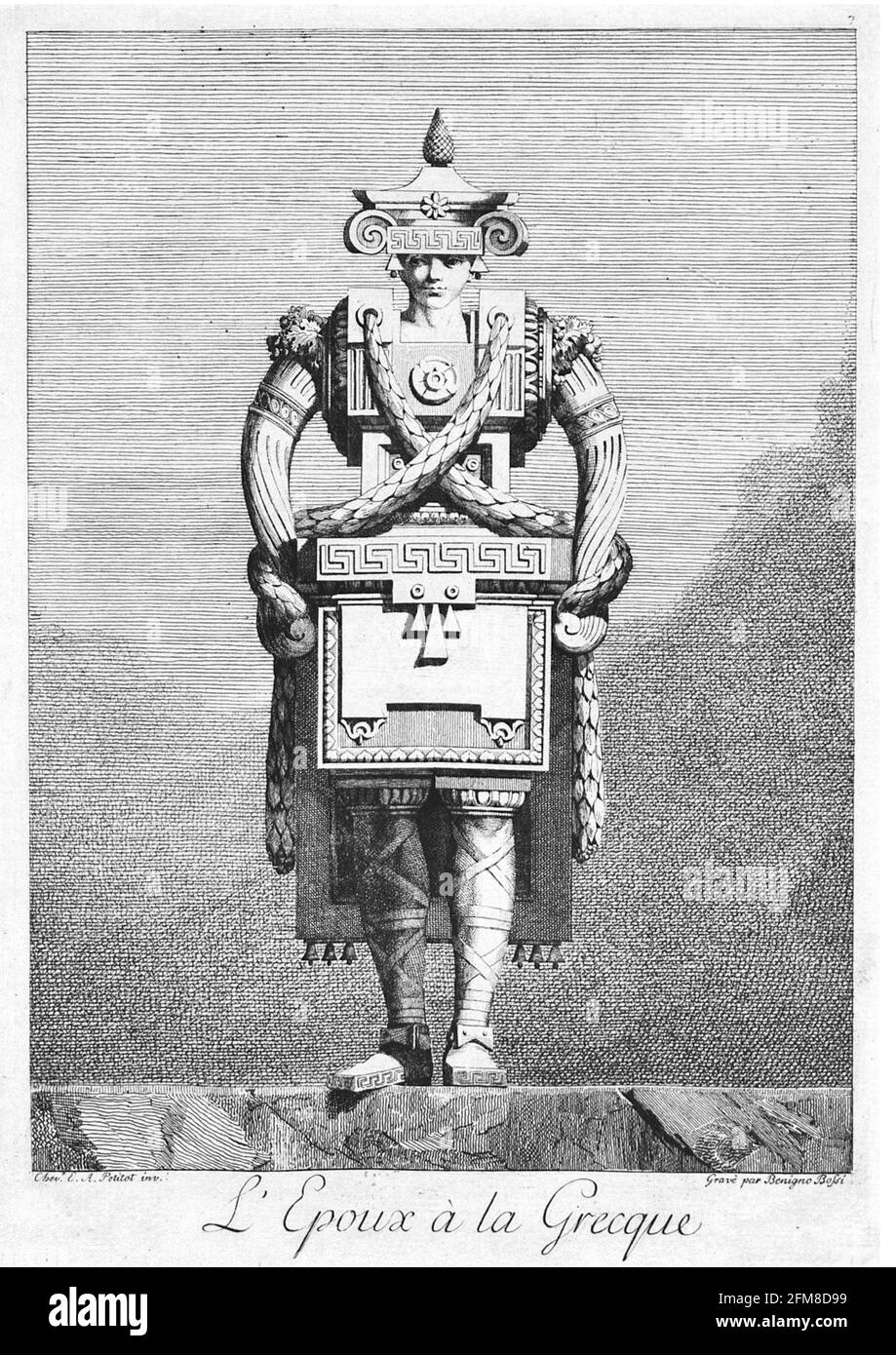 Ennemond Alexandre Petitot artwork - l'Epoux à la Grecque. Foto Stock