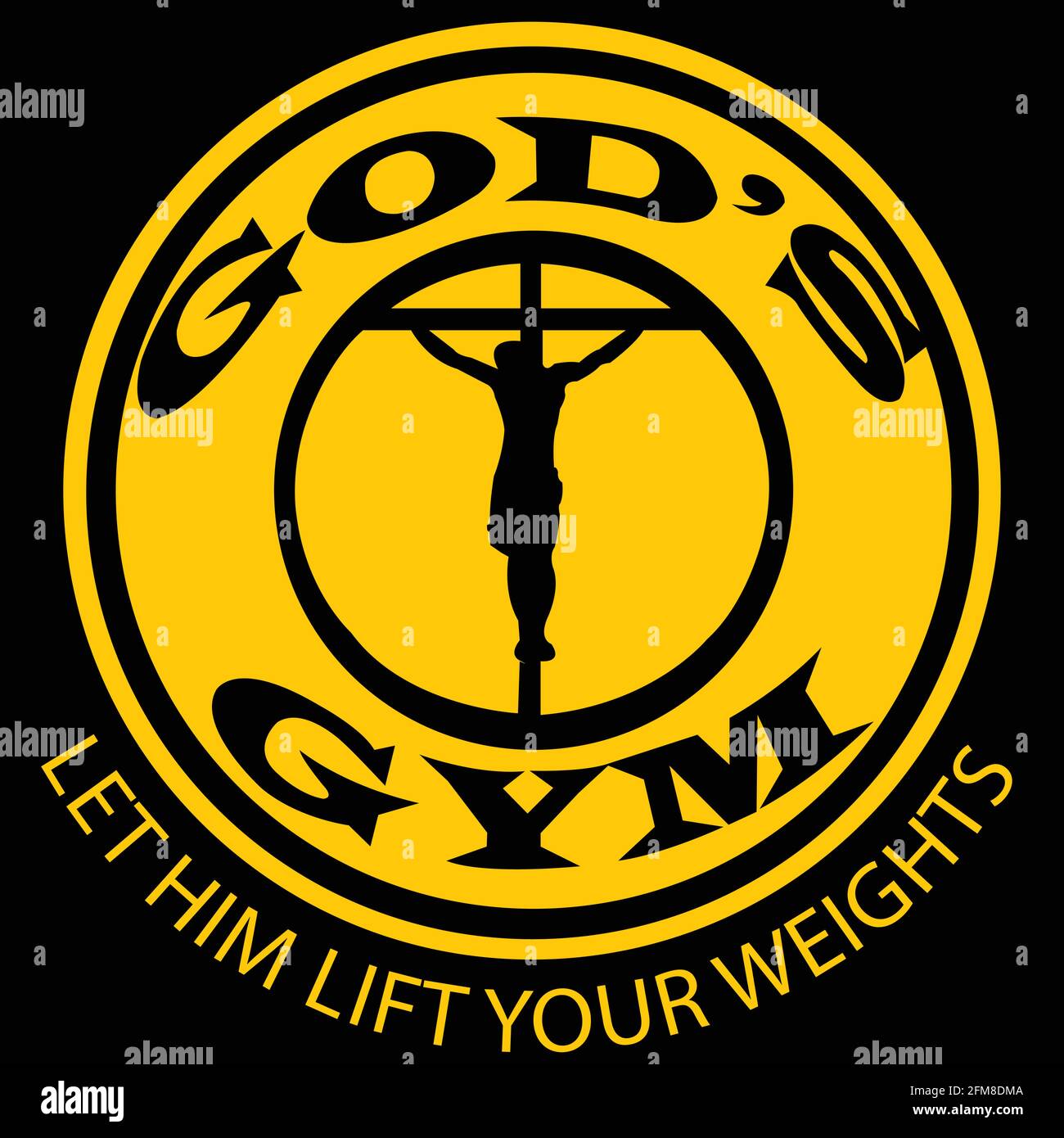 Palestra di Dio. Lascia che sollevi i pesi Illustrazione Vettoriale