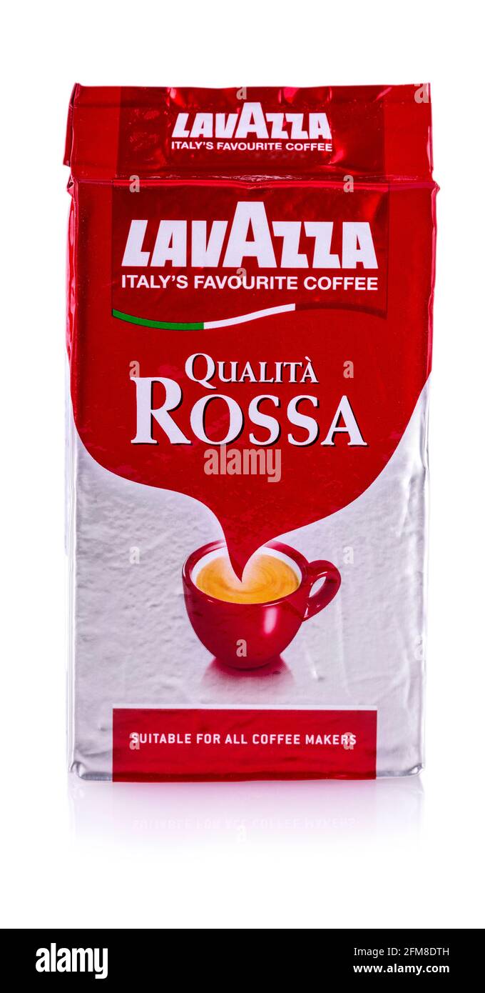 KAMCHATKA, RUSSIA - OTT 16, 2016: Confezione di caffè Rossa macinato Lavazza. Lavazza è un'azienda italiana produttrice di caffè. Fondata a Torino nel 1895 Foto Stock