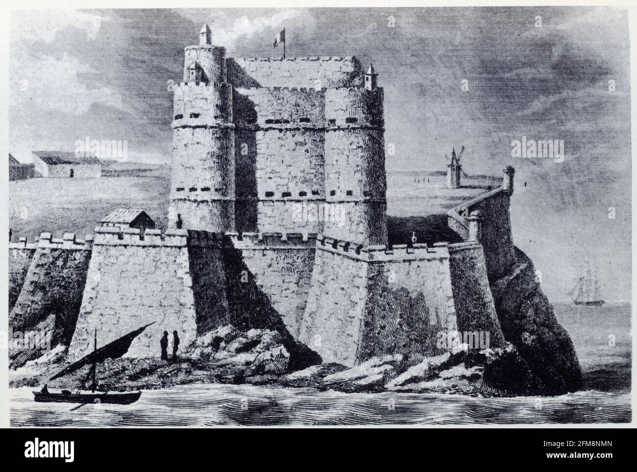 Le Château d'If. Gravure de Rauch d'après Skelton.début du XIXe siècle. Foto Stock