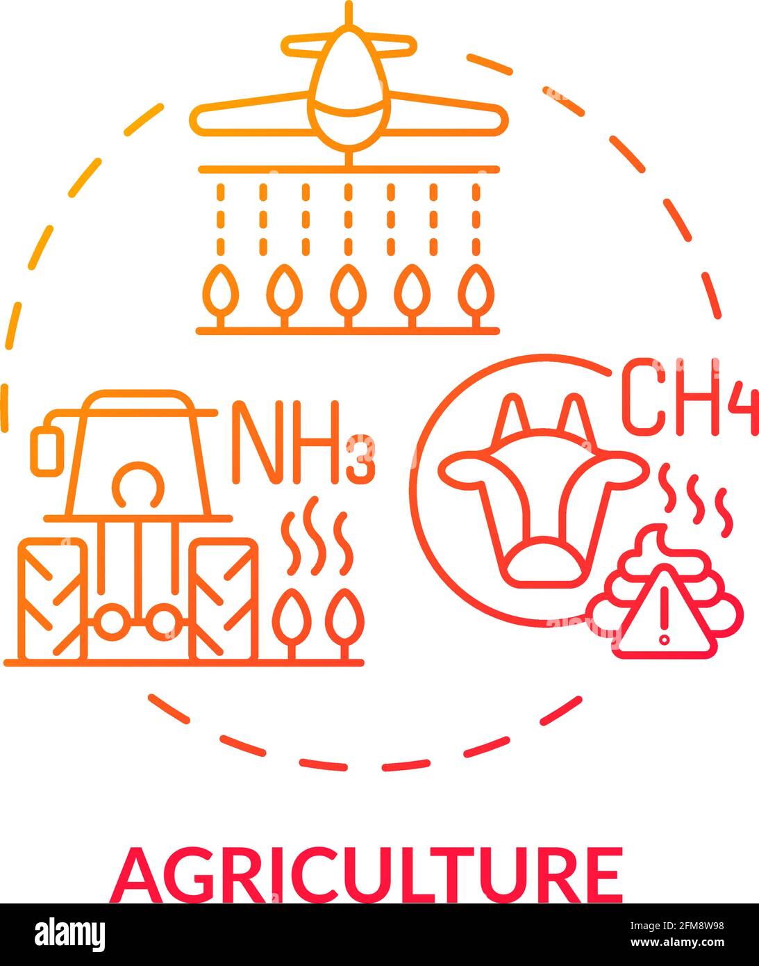 Icona del concetto di agricoltura Illustrazione Vettoriale