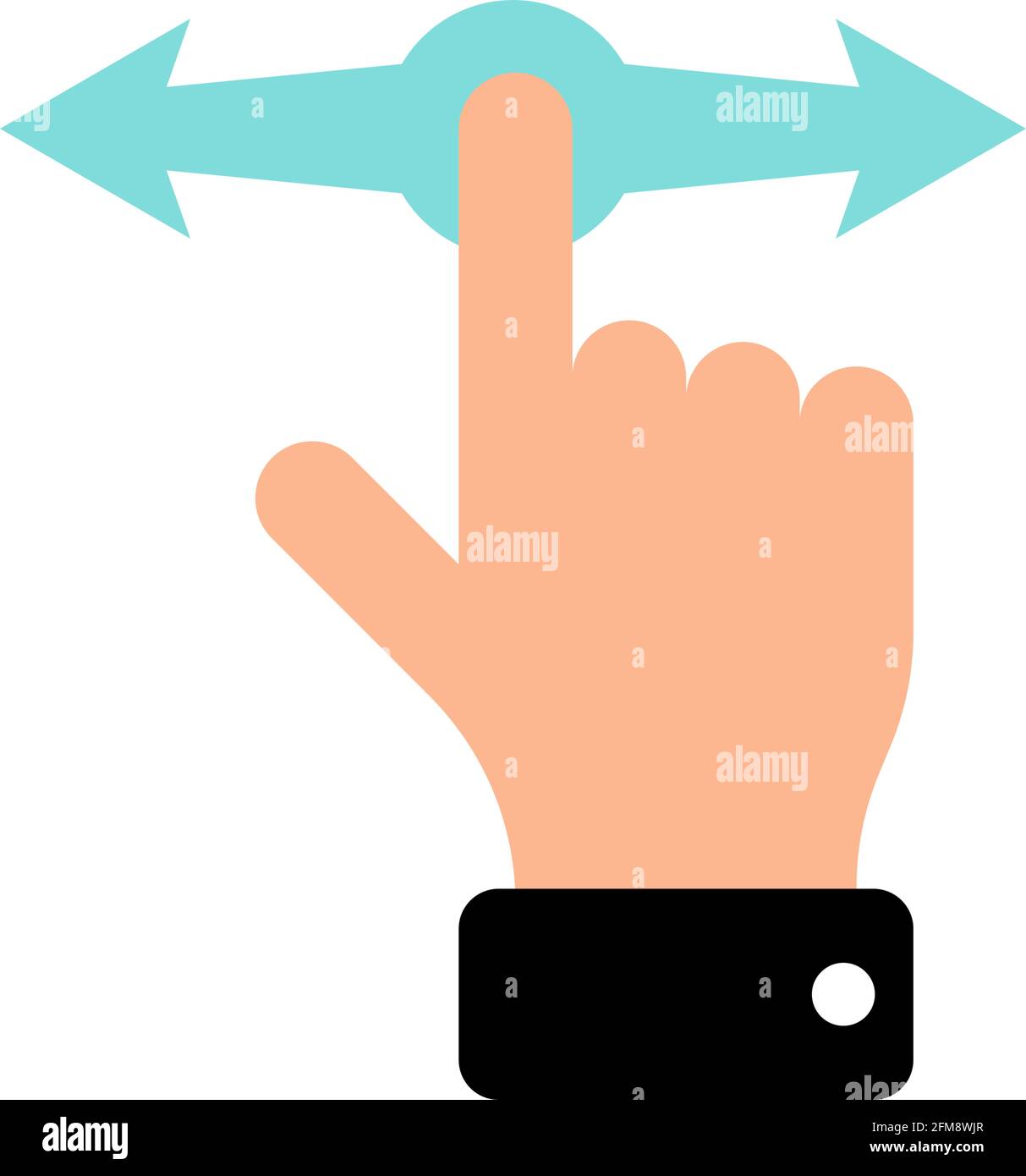 Icone dei gesti del touch screen vettoriale. Icone a linea sottile. Illustrazione Vettoriale
