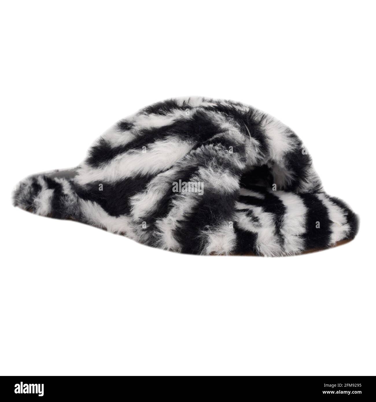 Cappuccio in pelliccia isolato su sfondo bianco Foto Stock