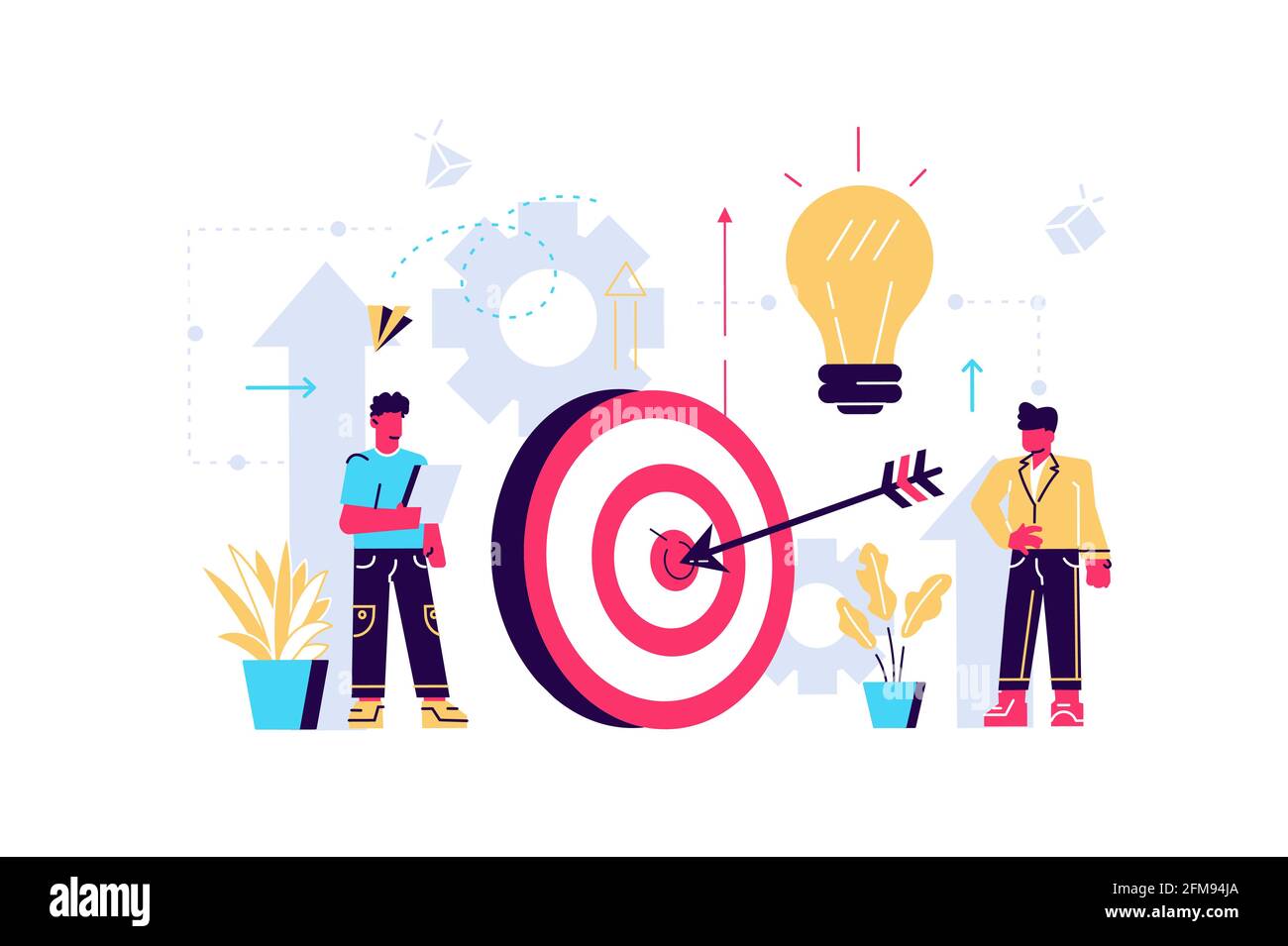 Migliorare la produttività, aumentare il profitto aziendale e il successo finanziario Illustrazione Vettoriale