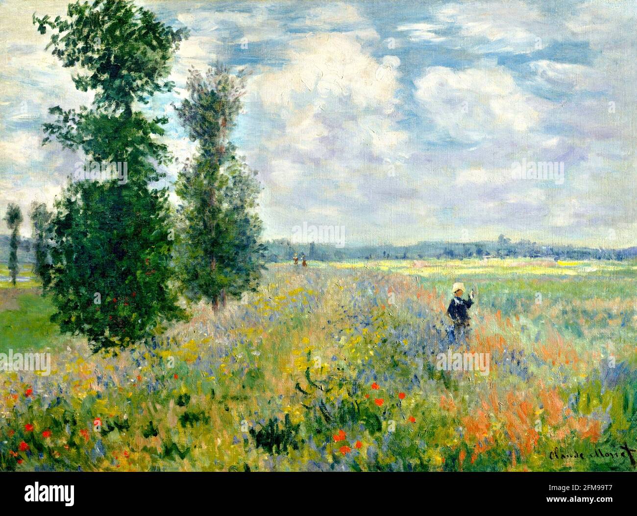 Campi di papavero vicino Argenteuil – 1875 – Claude Monet, arte francese Foto Stock