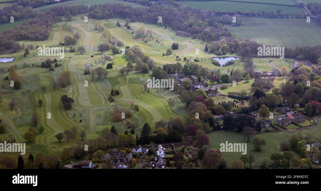 Vista aerea del Woolley Park Golf Club e campo da golf vicino a Wakefield, West Yorkshire Foto Stock
