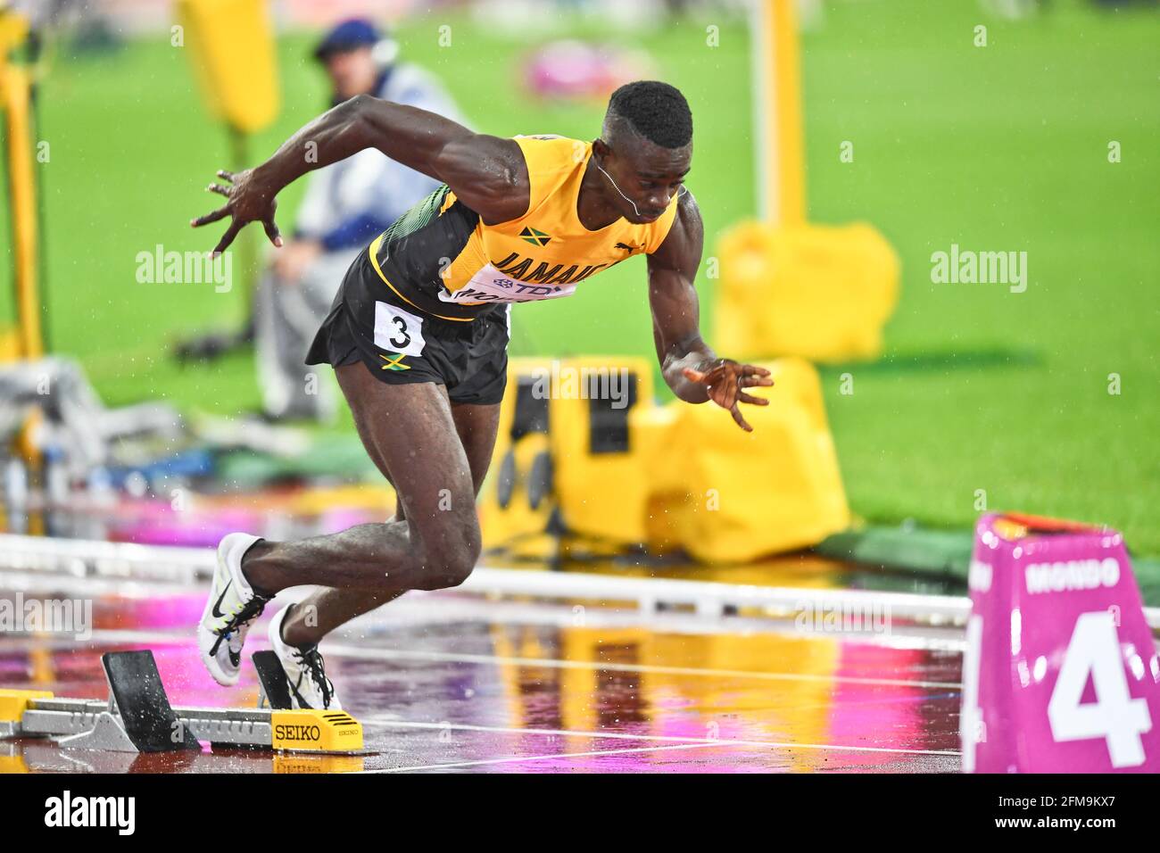 Kemar Mowatt (Giamaica). 400 metri di ostacoli, finale. IAAF World Athletics Championships, Londra 2017 Foto Stock