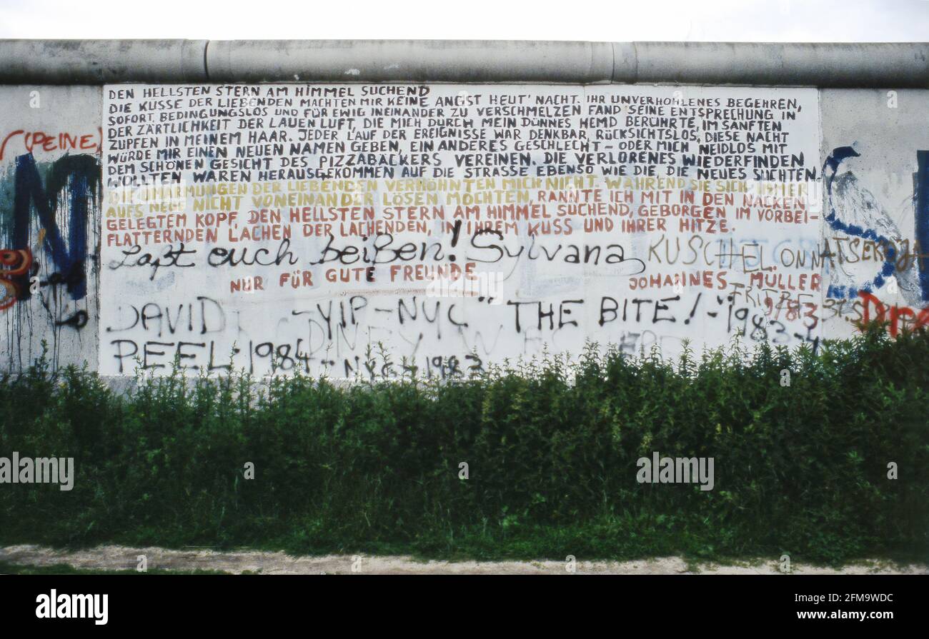 Muro di Berlino, luglio 1984, installazione frontaliera DDR/DDR Foto Stock