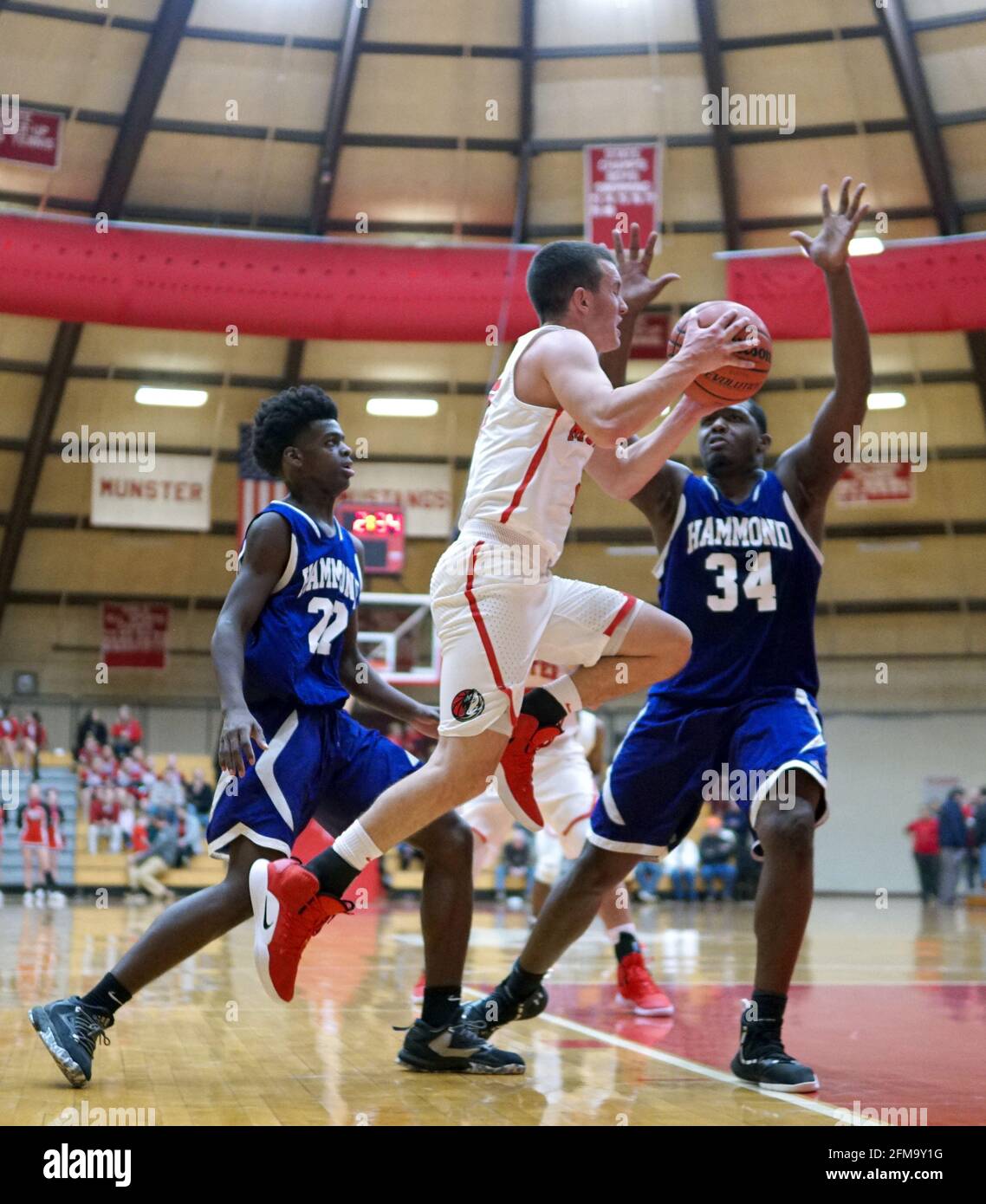 MUNSTER, STATI UNITI - 01 dicembre 2018: Munster vs Hammond High School Basketball Foto Stock