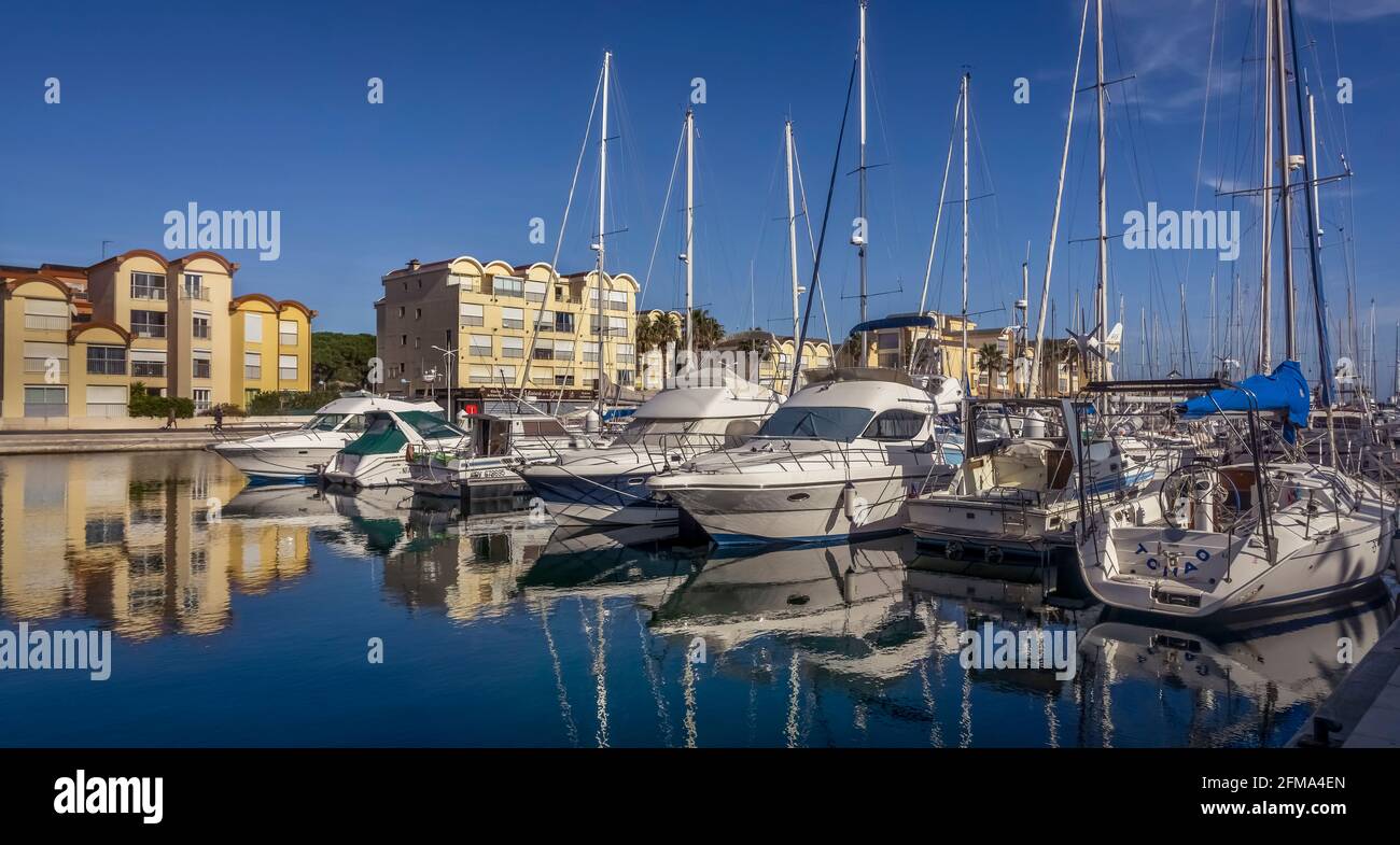 Marina a Gruissan. Foto Stock