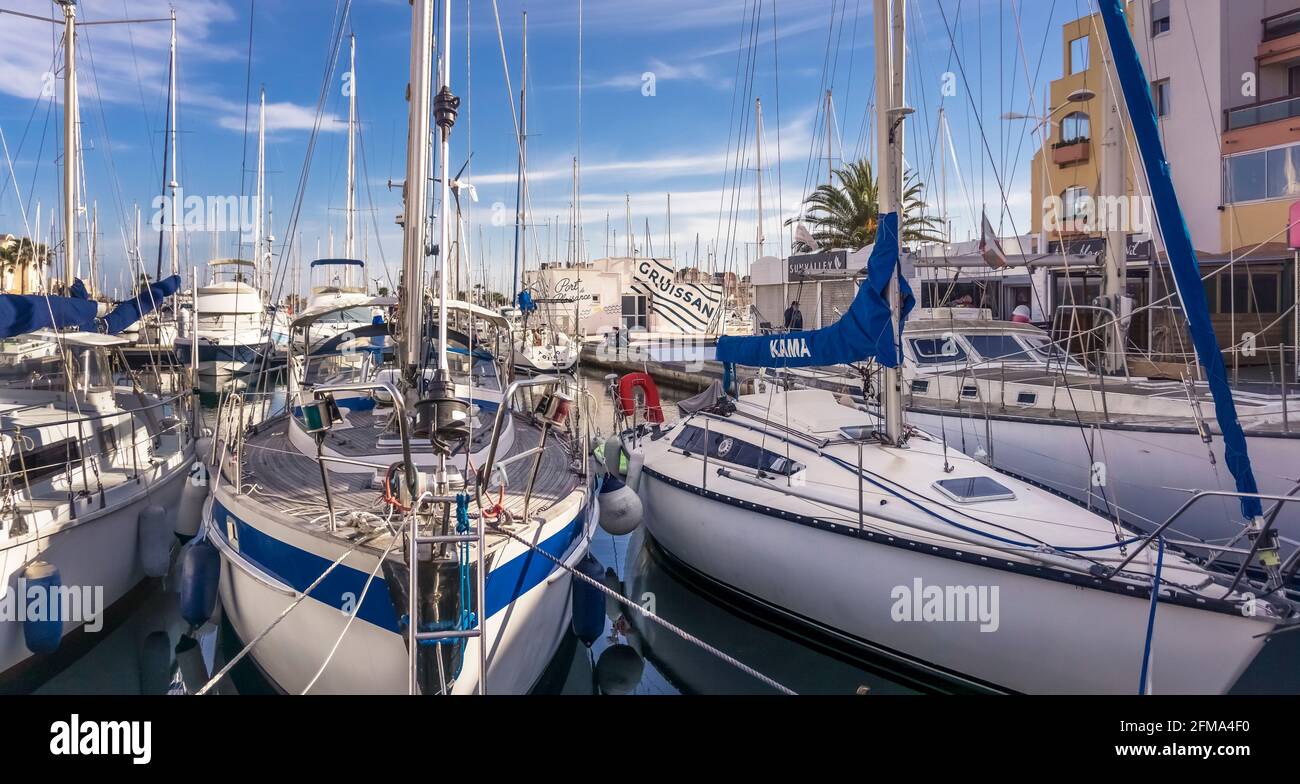 Marina a Gruissan. Foto Stock