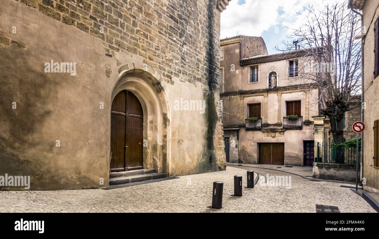 Dorfgasse a Montblanc Foto Stock