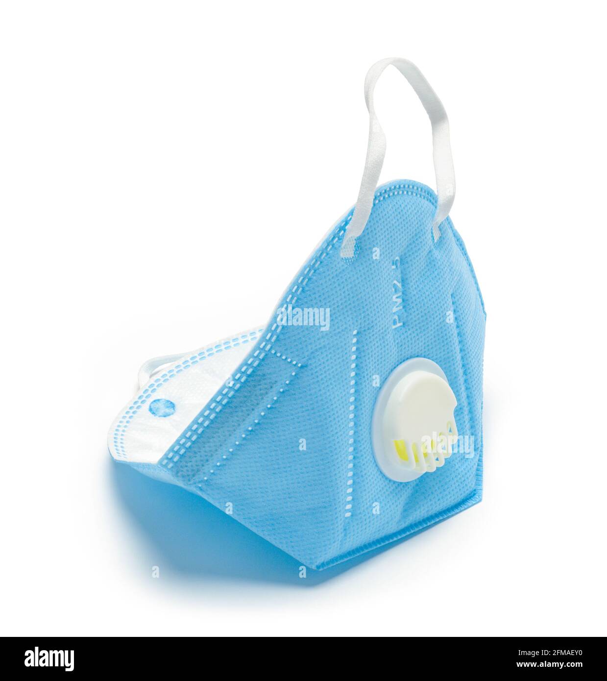 Maschera blu Mediacl PM2.5 con sfiato. Foto Stock