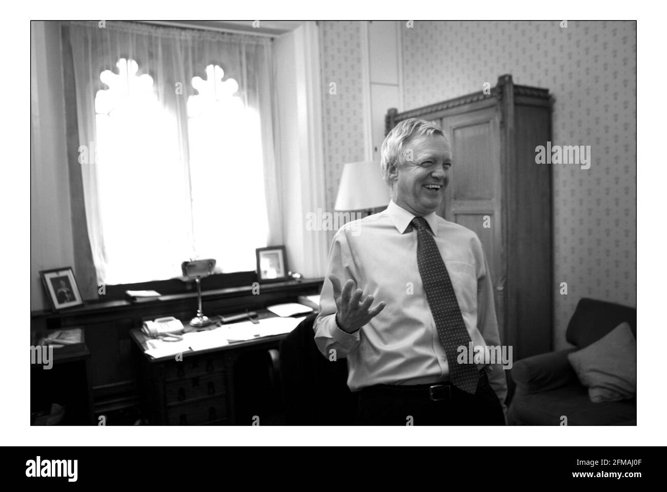 David Davies possibile futuro leader del Partito conservatore in Il suo ufficio a Westminster.pic David Sandison 30/6/2005 Foto Stock
