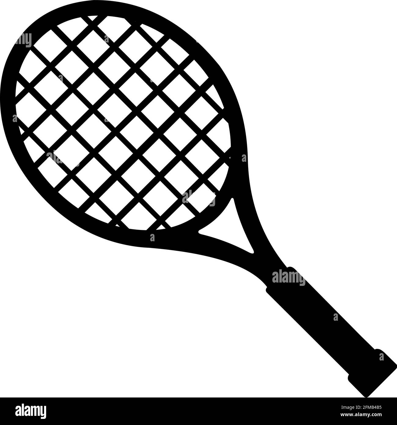 Illustrazione vettoriale della silhouette della racchetta da tennis Illustrazione Vettoriale