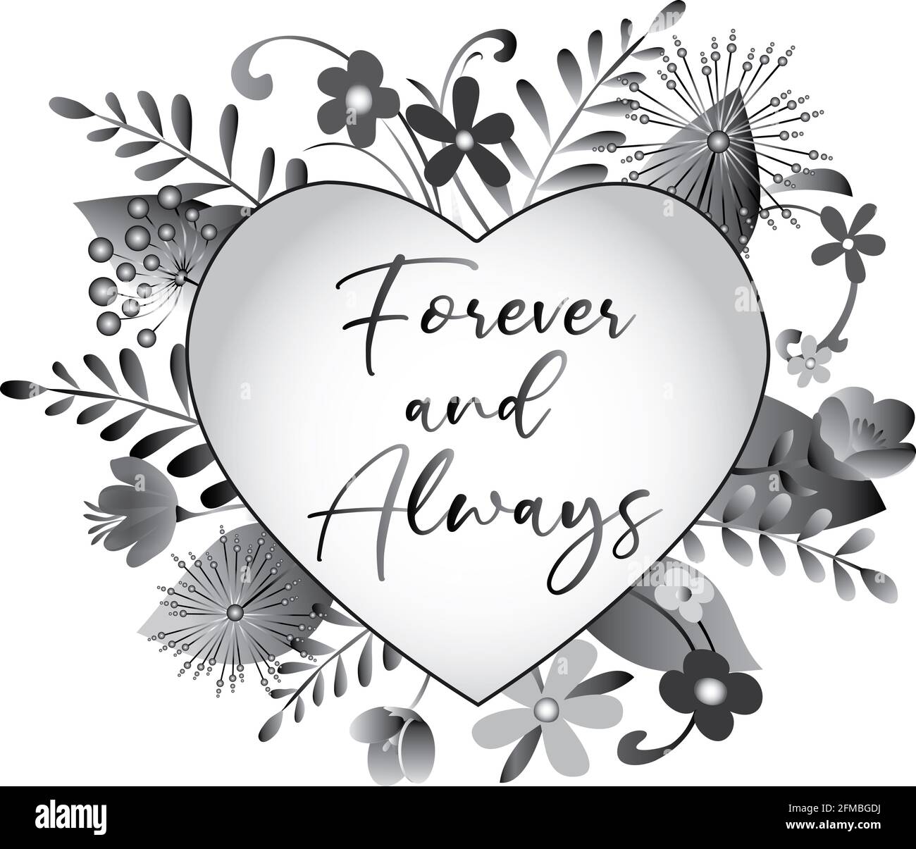 Design a cuore sempre floreale Foto Stock