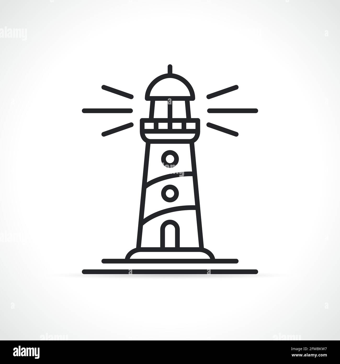 simbolo vettoriale linea faro disegno isolato Illustrazione Vettoriale