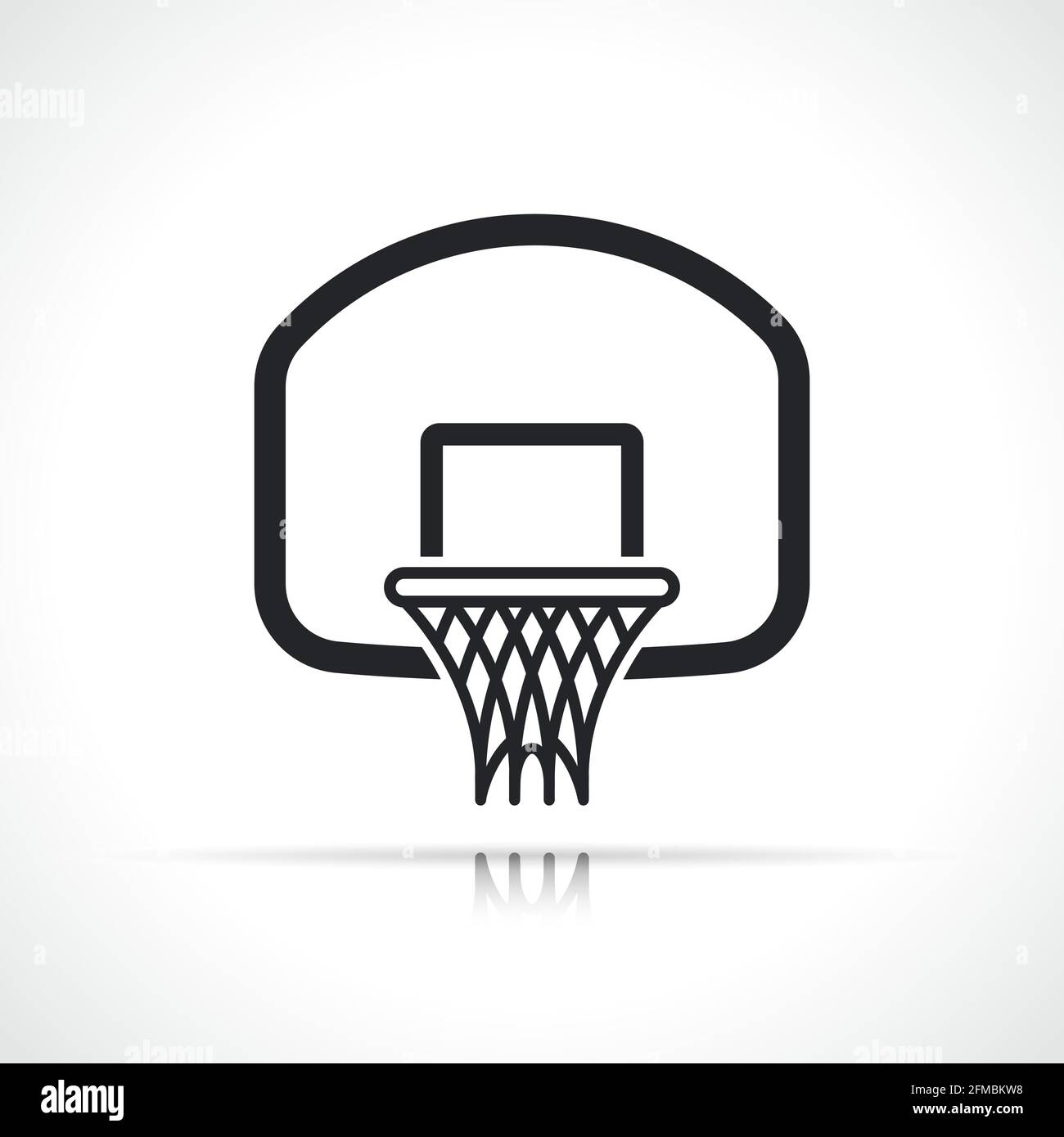 icona backboard da basket su sfondo bianco Illustrazione Vettoriale