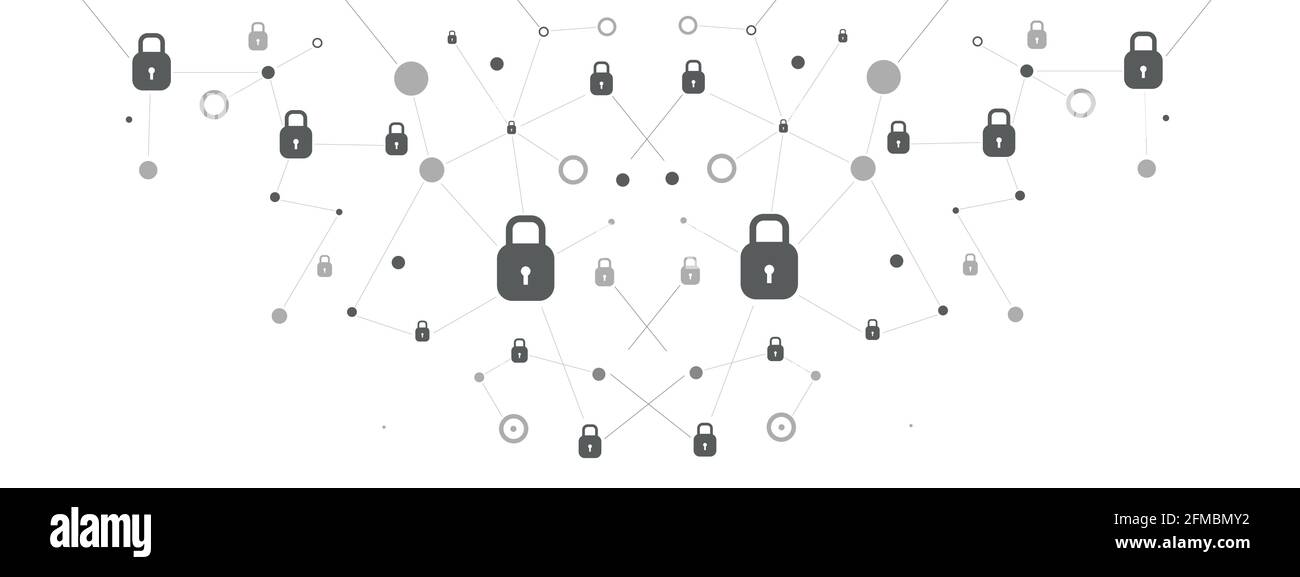 Sicurezza globale della rete in bianco Illustrazione Vettoriale