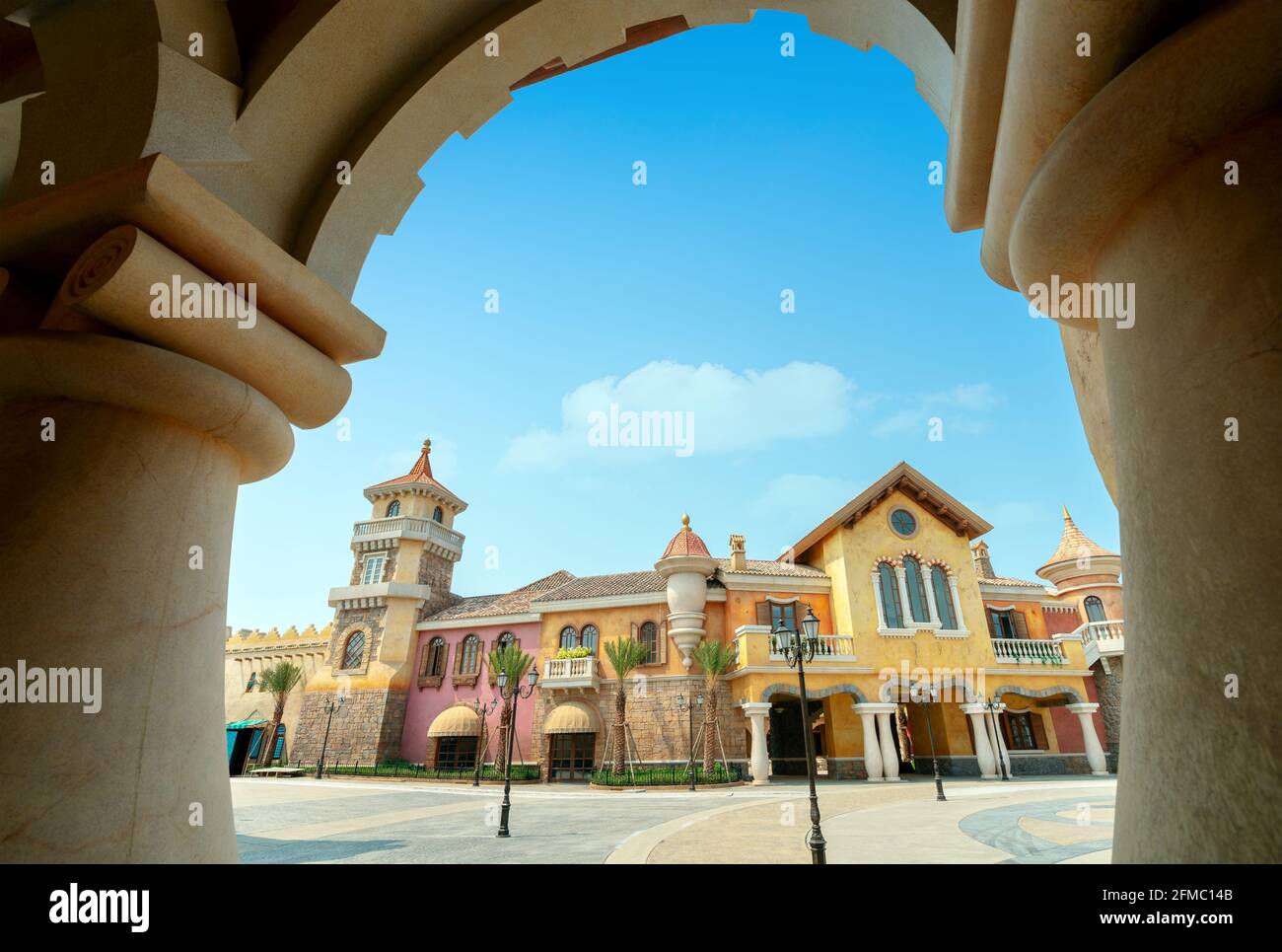 Gli edifici caratteristici dell'Isola di Hainan Haihua Foto Stock