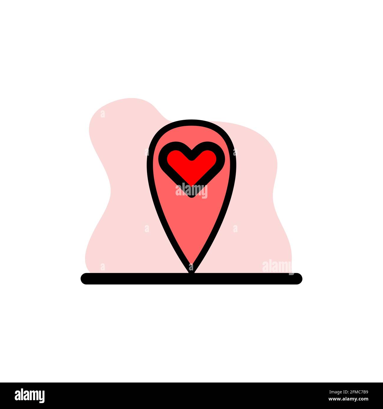 Love Location icona concettuale di Vector Illustrazione di disegno eps10 Illustrazione Vettoriale