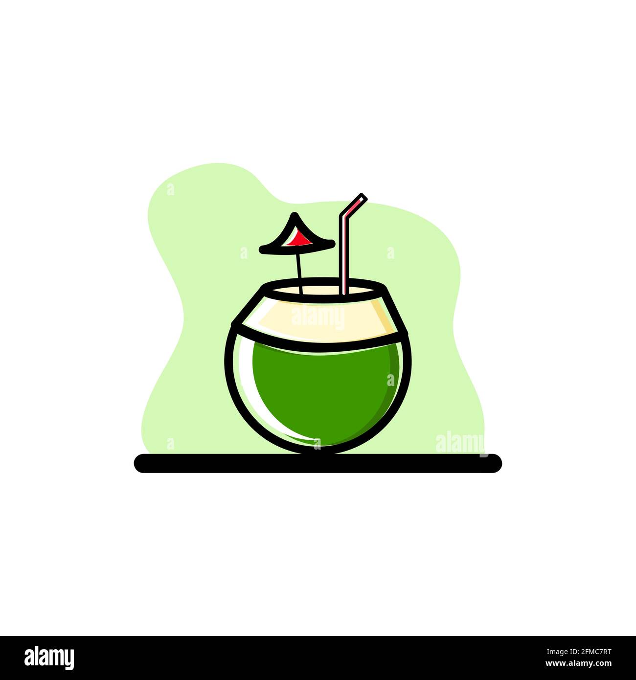 Bevanda di succo di cocco icona vettoriale Illustrazione Concept Design eps10 Illustrazione Vettoriale