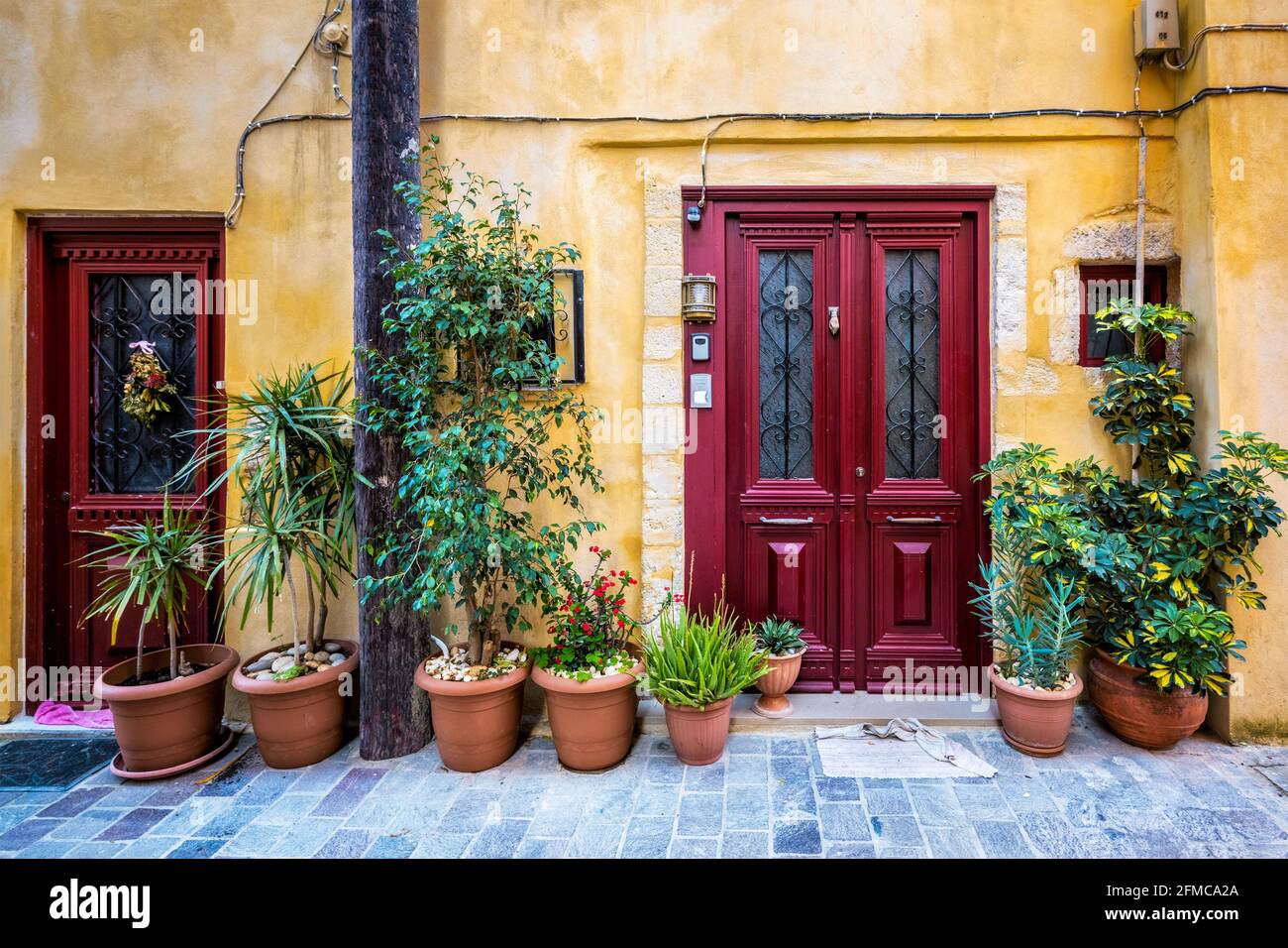 Pittoresche strade panoramiche della città veneziana di Chania. Chania, Creete, Grecia Foto Stock