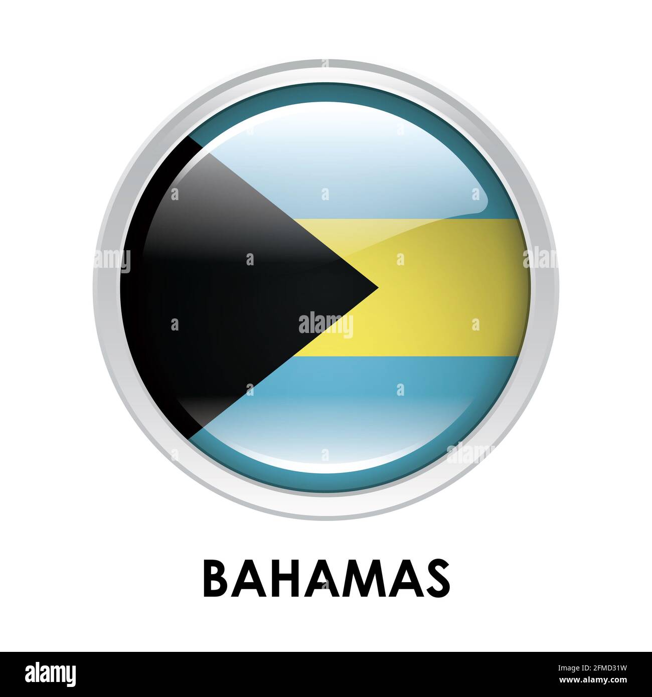 Bandiera rotonda delle Bahamas Foto Stock