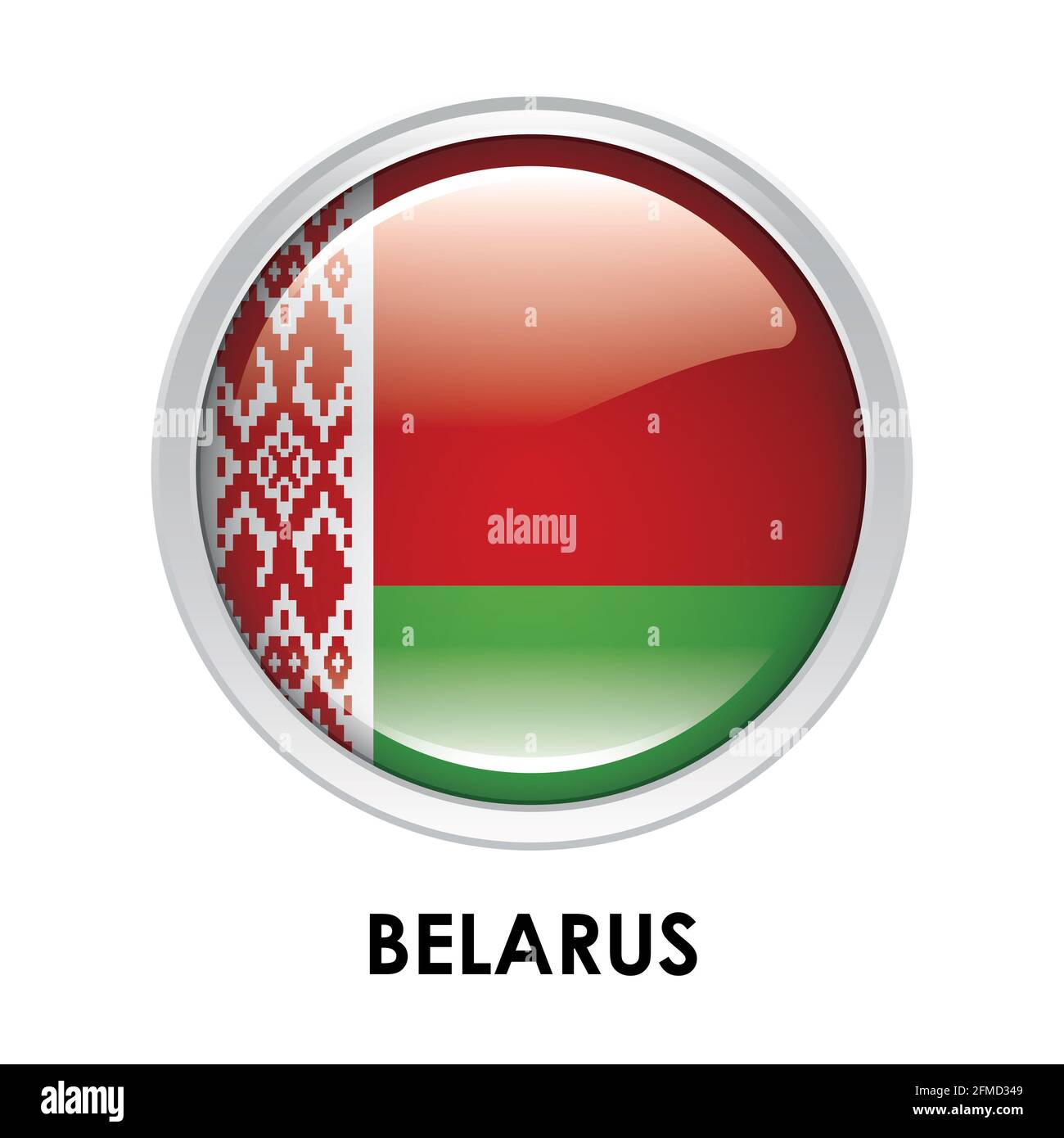 Bandiera rotonda della Bielorussia Foto Stock