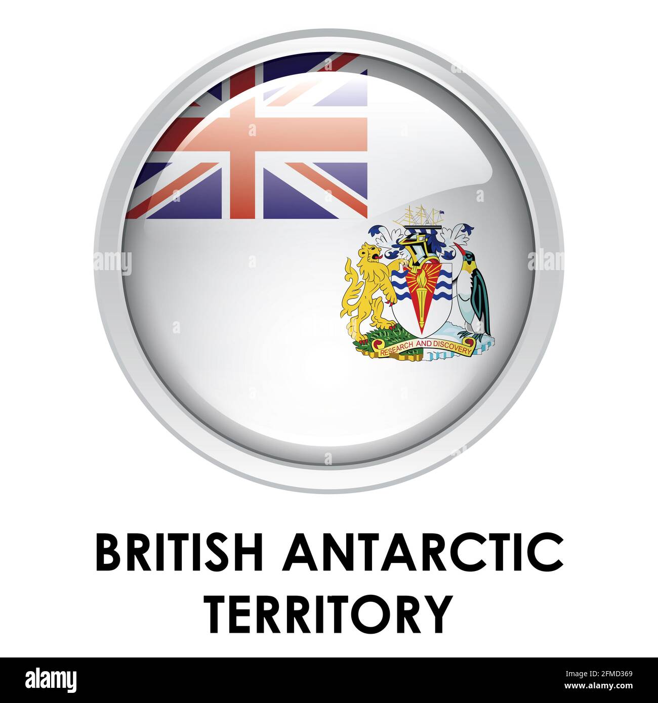 Bandiera rotonda del territorio antartico britannico Foto Stock
