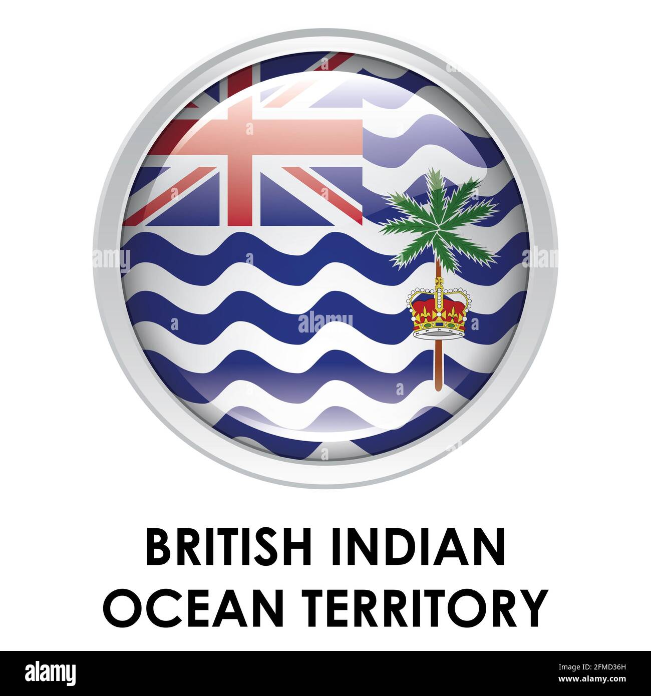 Bandiera rotonda del territorio britannico dell'Oceano Indiano Foto Stock