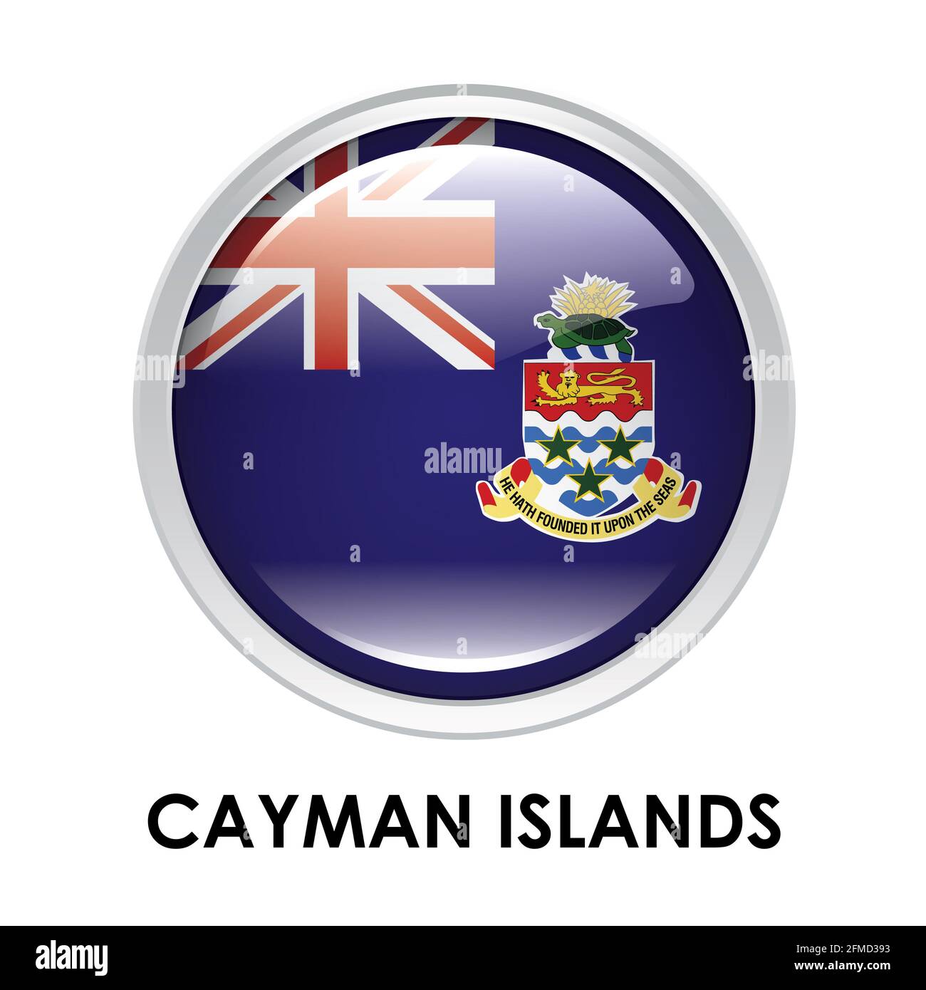 Bandiera rotonda delle Isole Cayman Foto Stock
