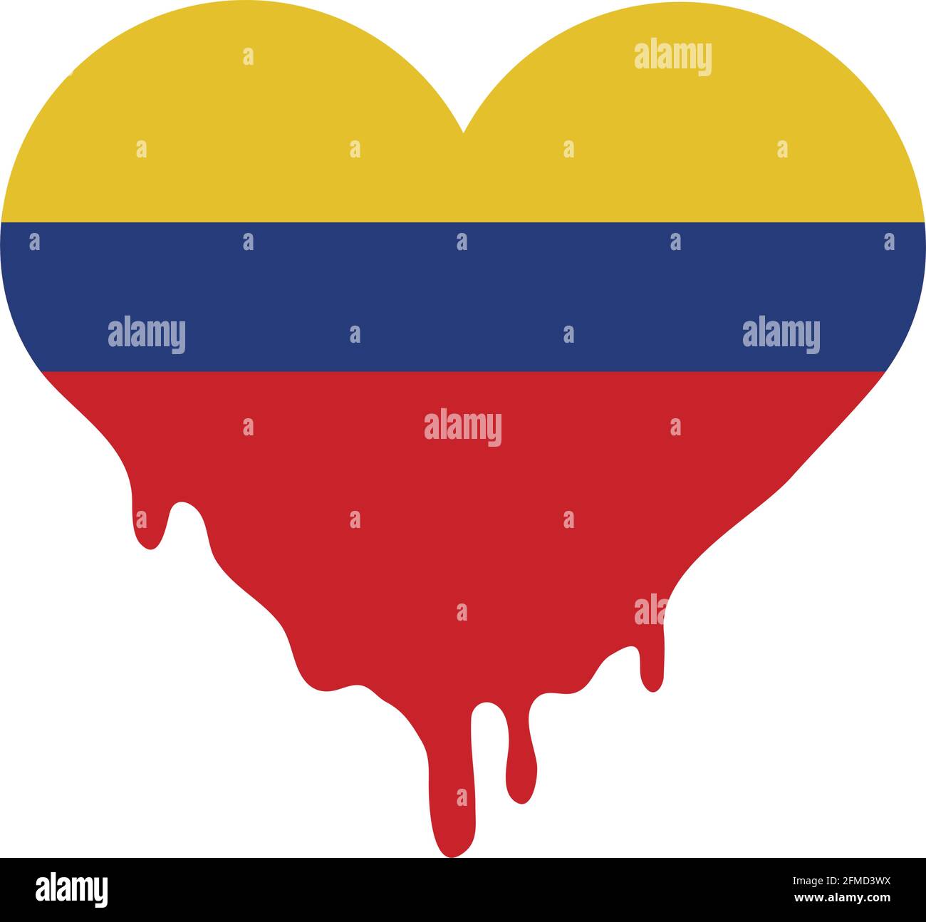 Bandiera del cuore della Colombia Illustrazione Vettoriale