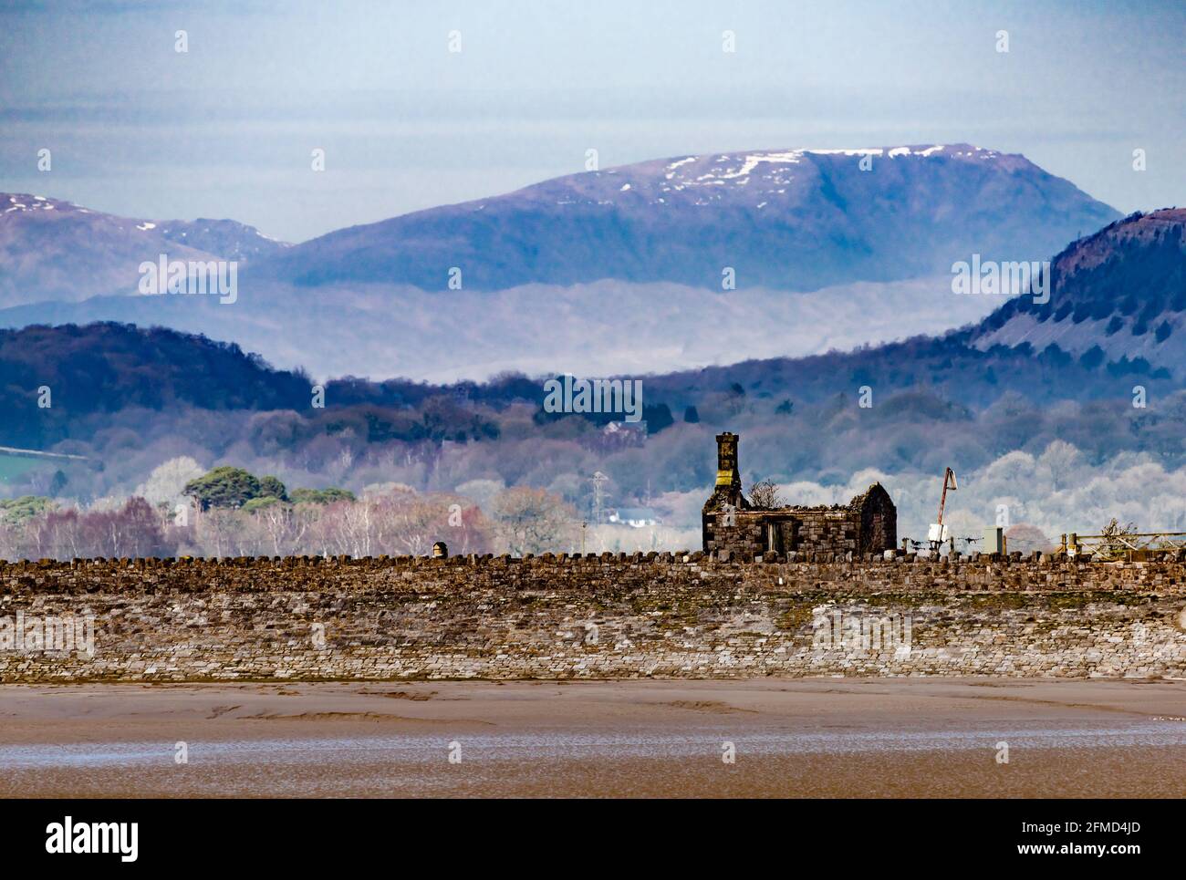 Vecchio edificio ferroviario, Arnside, Cumbria, Regno Unito Foto Stock